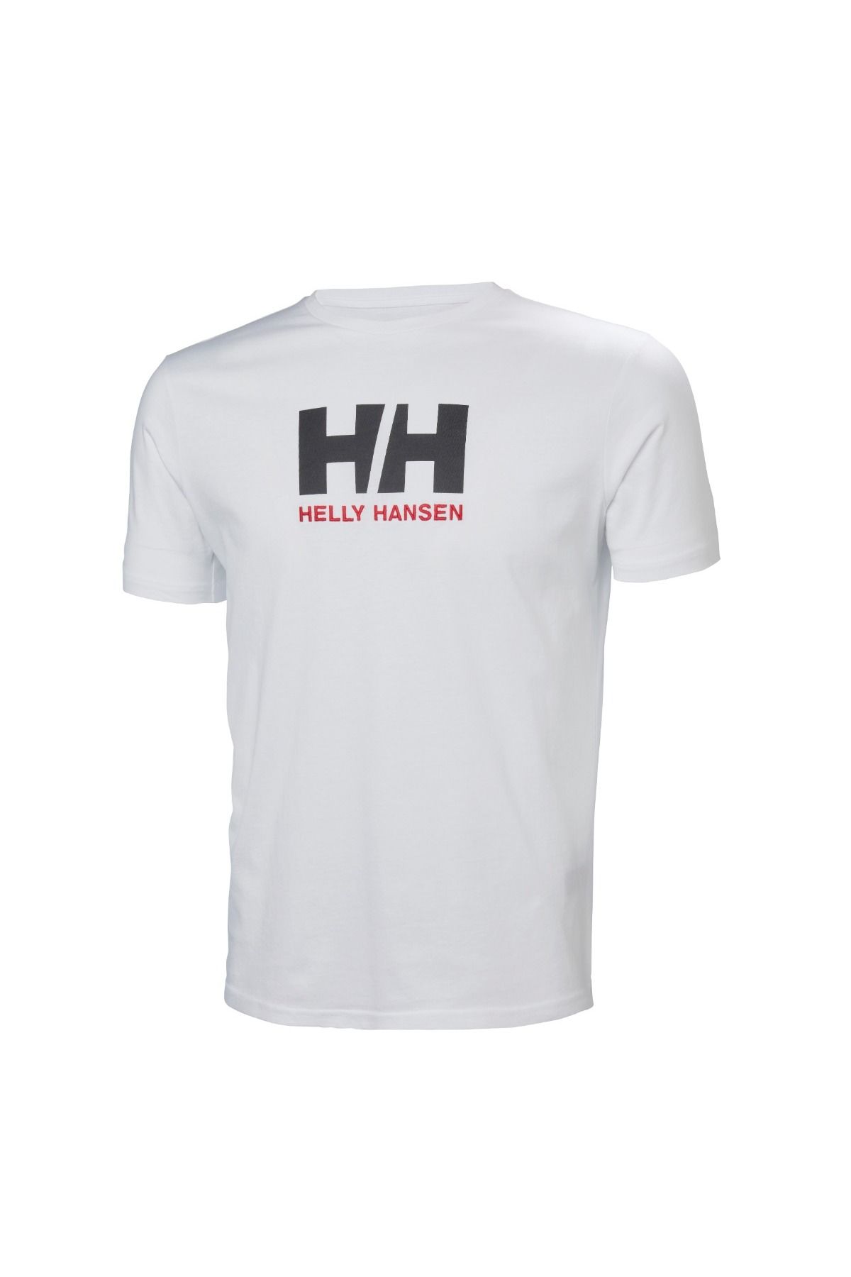 Helly Hansen Logo Erkek Beyaz Bisiklet Yaka Tişört