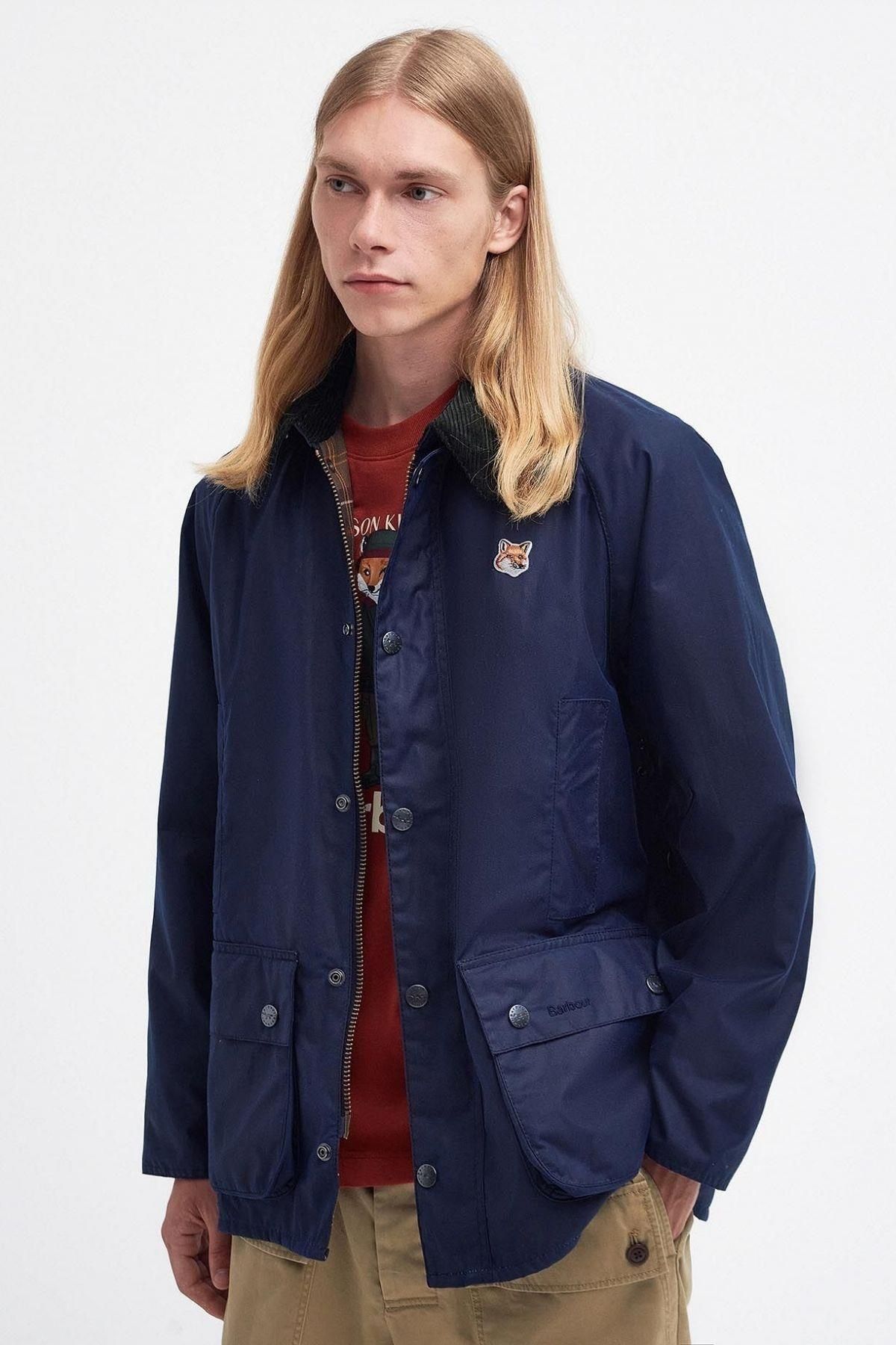 Barbour beaufort navy blue shop