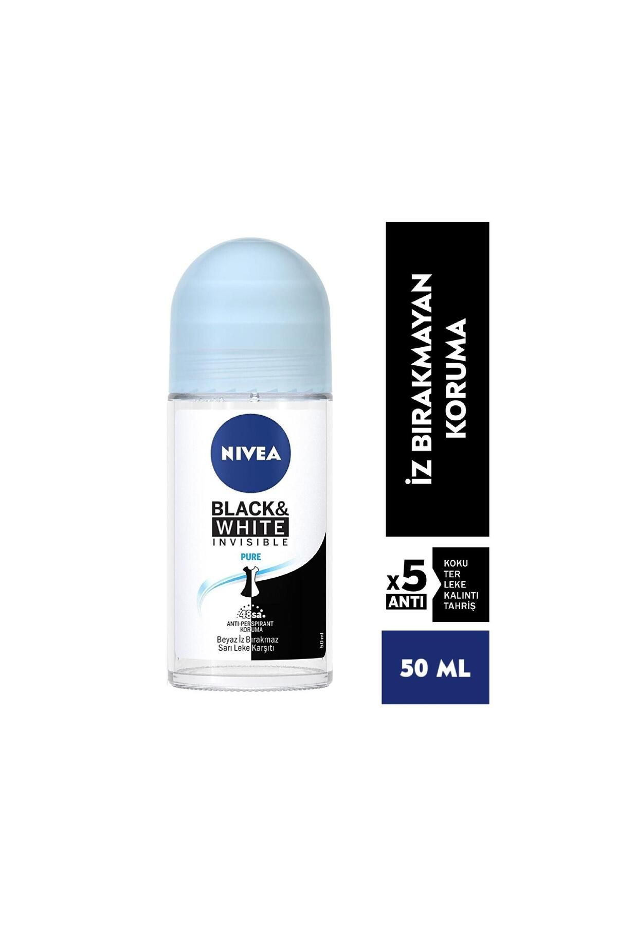 NIVEA Black&white Invisible Pure Roll-on Kadın 50 ml