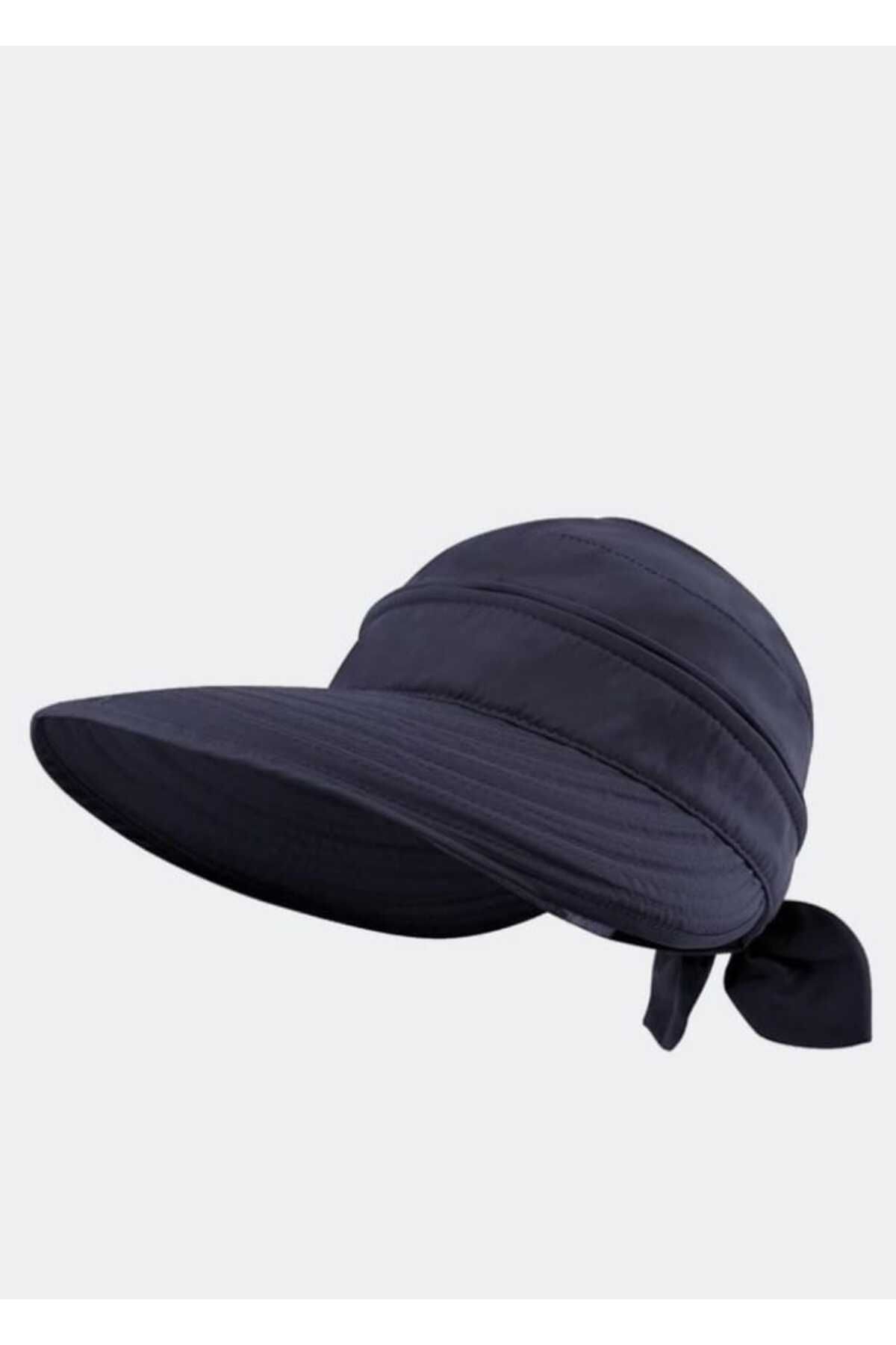 Betülce - Deniz Şapkası Uv Korumalı Fermuarlı Çıkarilabilir - Arkadan Fiyonklu- Lacivert