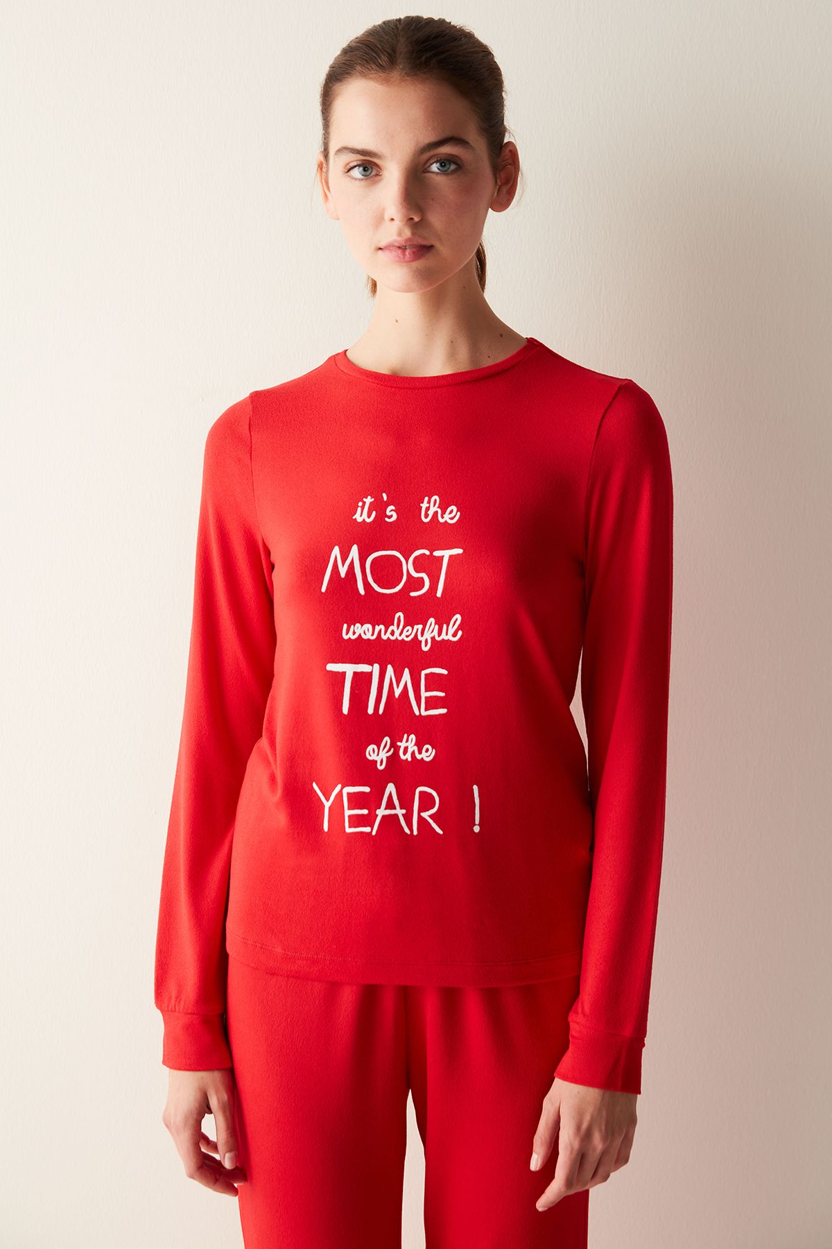 Penti Wonderful Termal Kırmızı Pijama Takımı