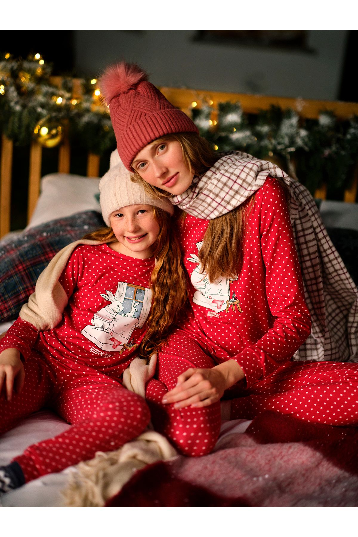Penti Kız Çocuk Hidden Place Slogan Baskılı Termal Kırmızı Pijama Takımı