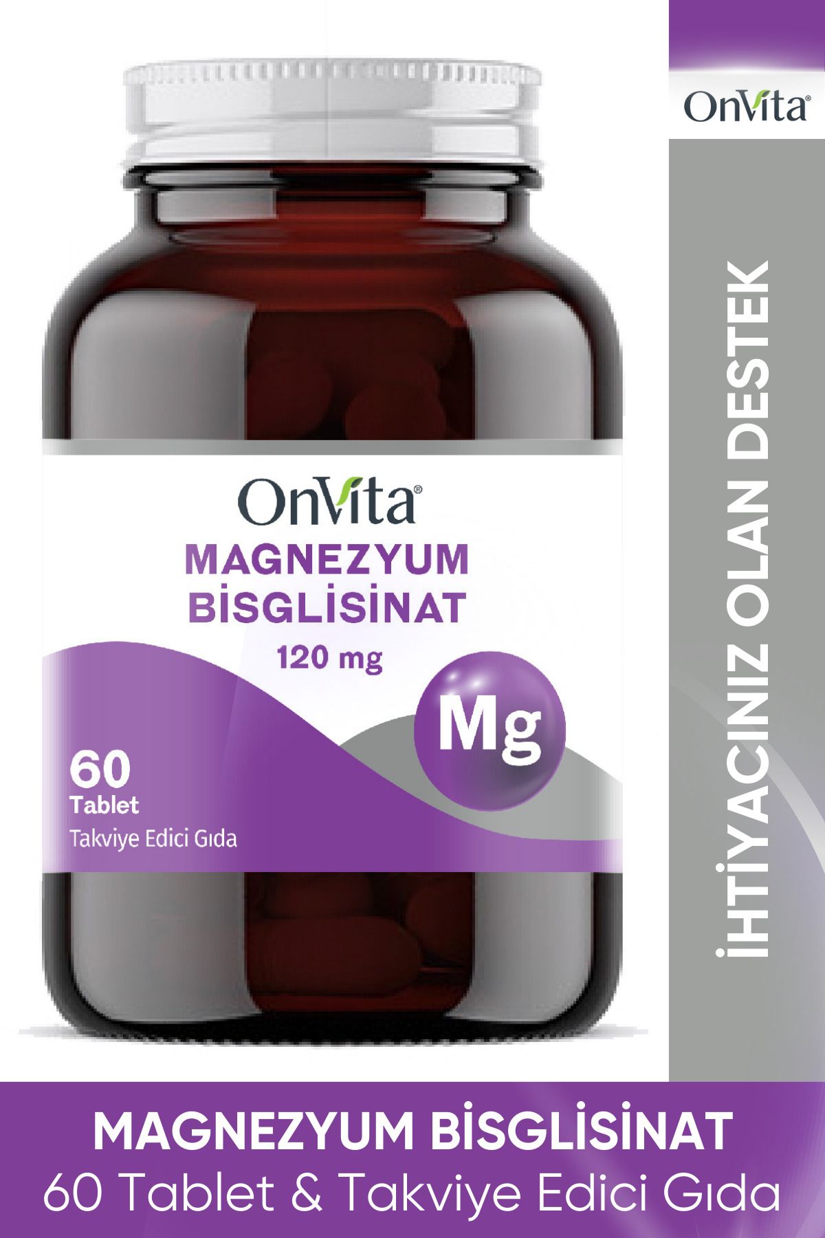 Onvita Magnezyum Bisglisinat 120 Mg 60 Tablet