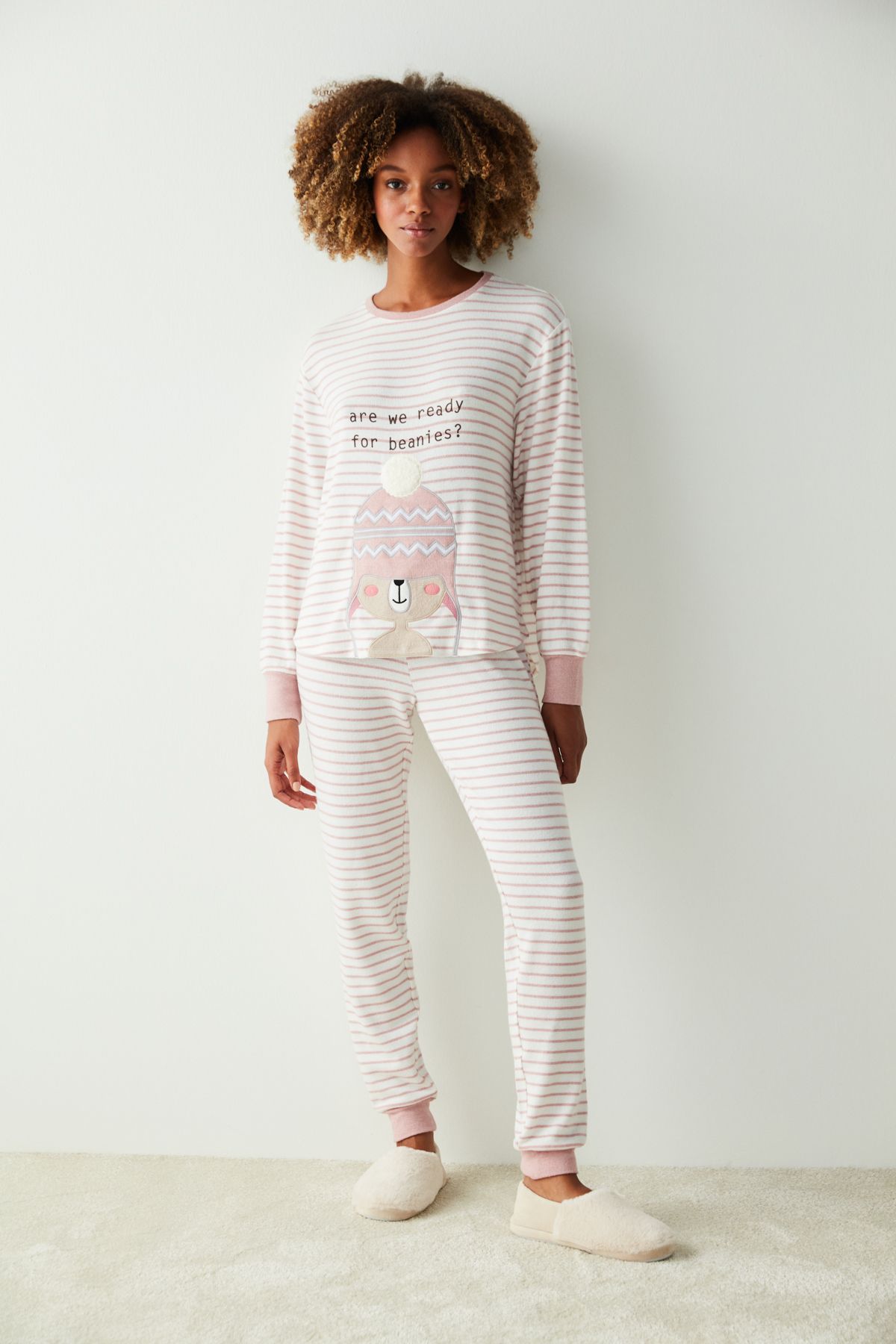 Penti Pembe Çizgi Detaylı Termal Pijama Altı