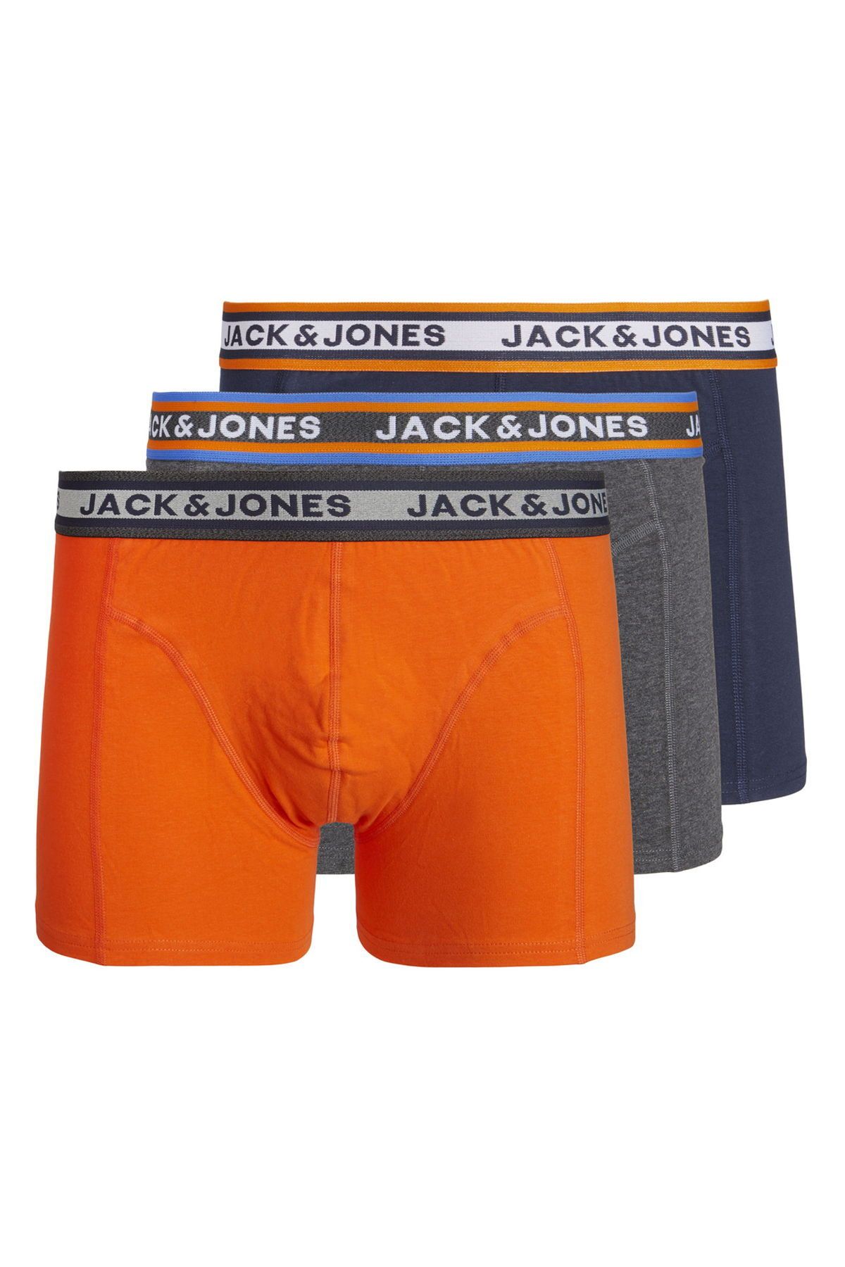 Jack & Jones Erkek 3'lü Logolu Boxer Paketi - Myle