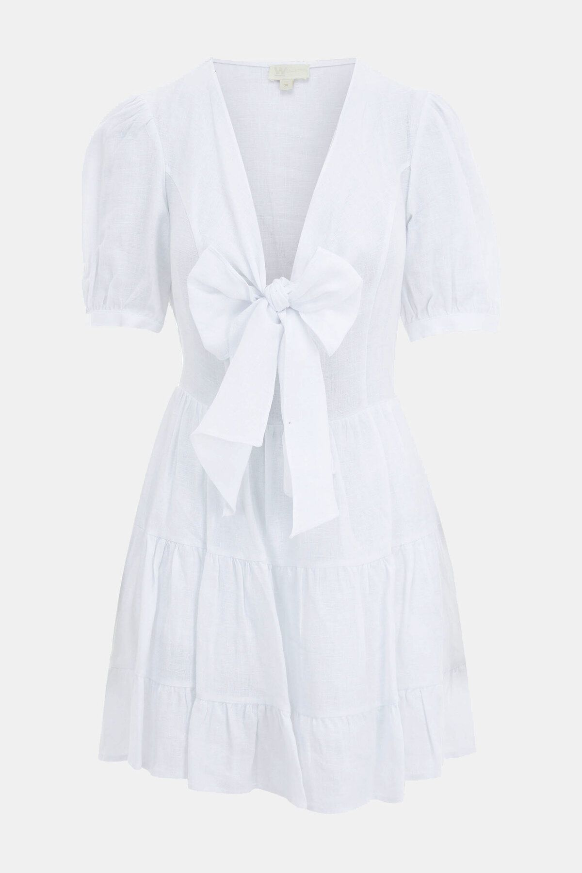 W Collection Beyaz Keten Elbise