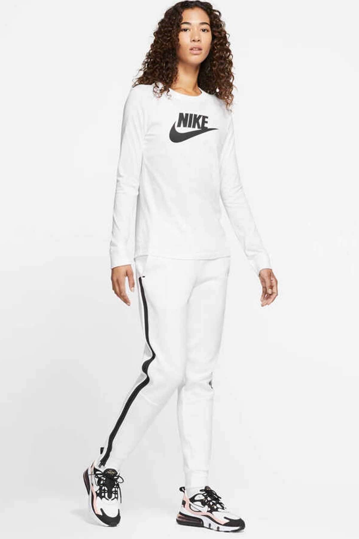 Nike Kadın Uzun Kollu T-shirt Kadın Sweatshirt Bv6171-beyaz
