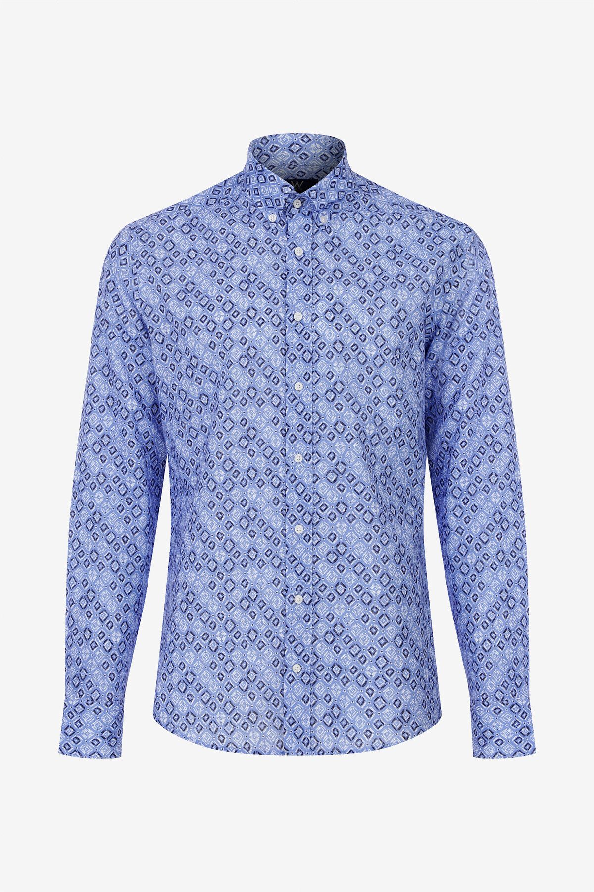W Collection Mavi-beyaz Prınt Gömlek