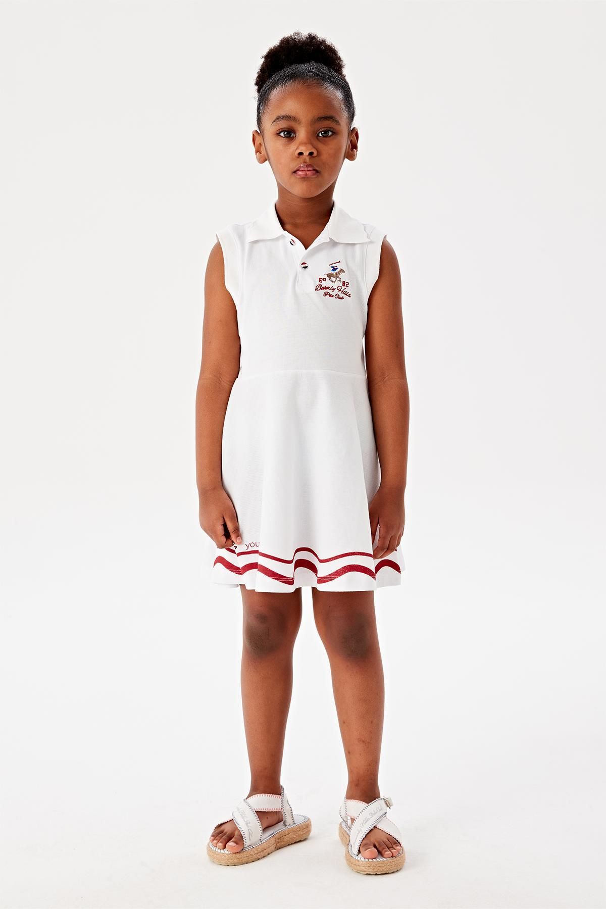 Beverly Hills Polo Club Kız Çocuk Beyaz Elbise