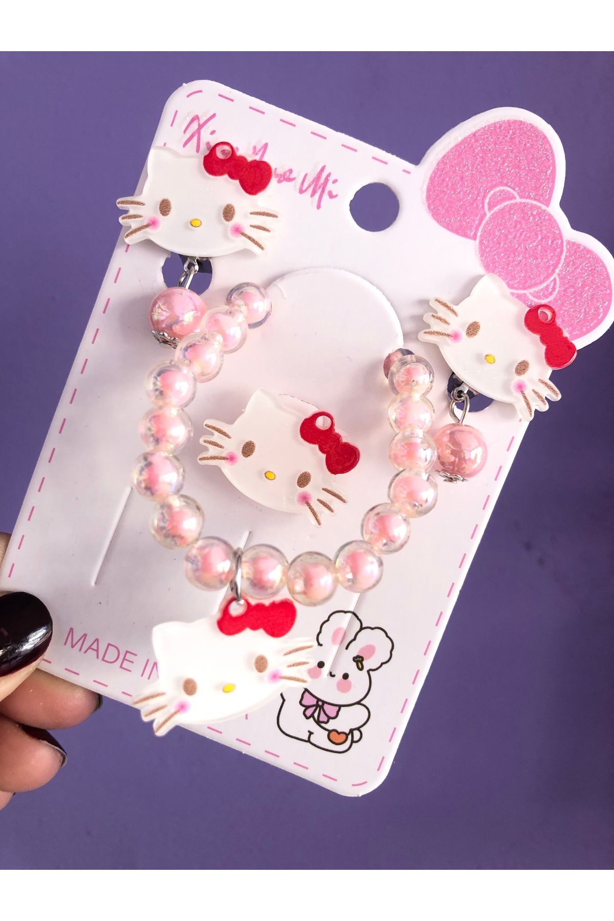 synshop Hello Kitty Sanrio Takı Seti Bileklik Yüzük
