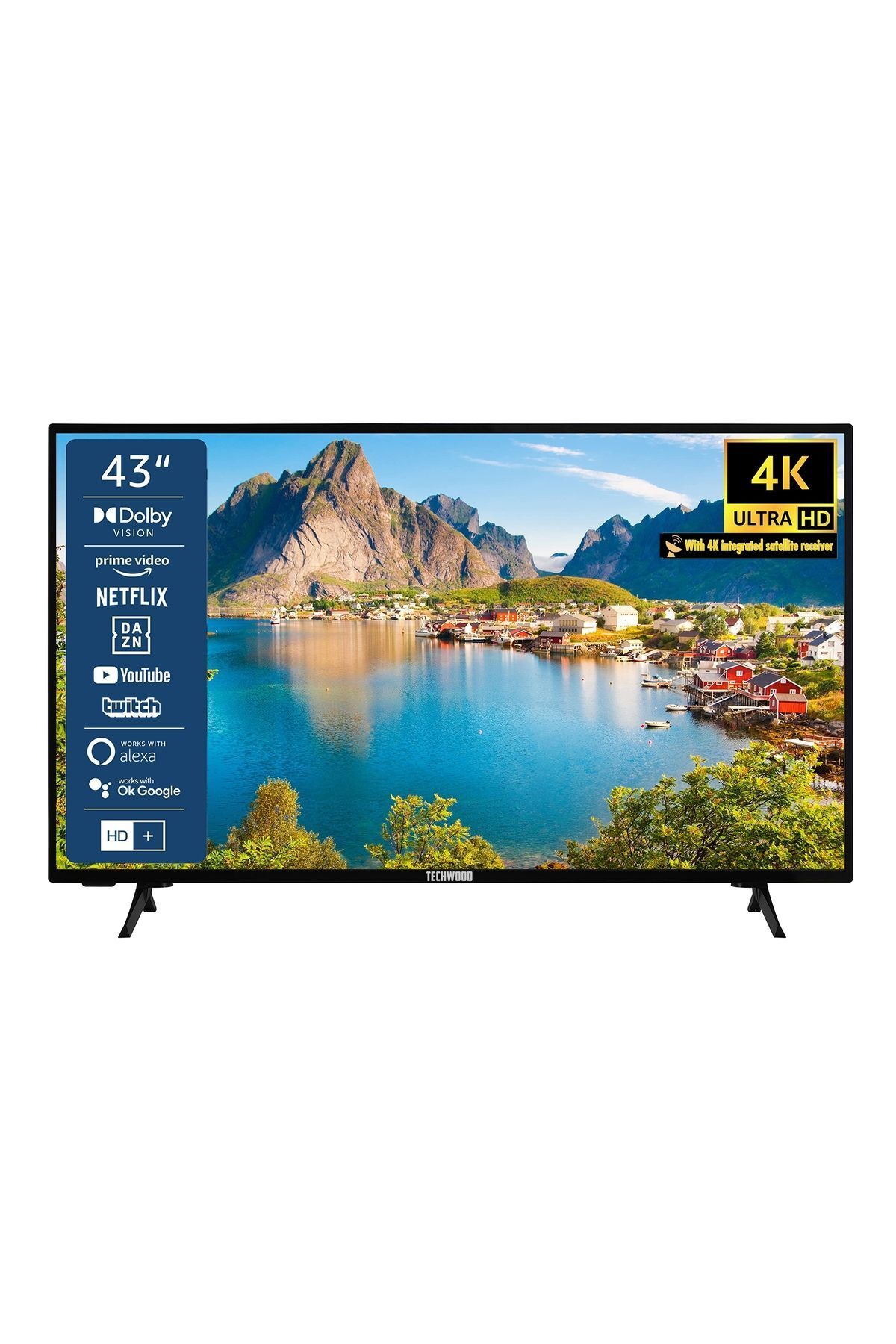Techwood 43" / 109 Ekran Uydu Alıcılı 4K Ultra HD Smart DLED TV