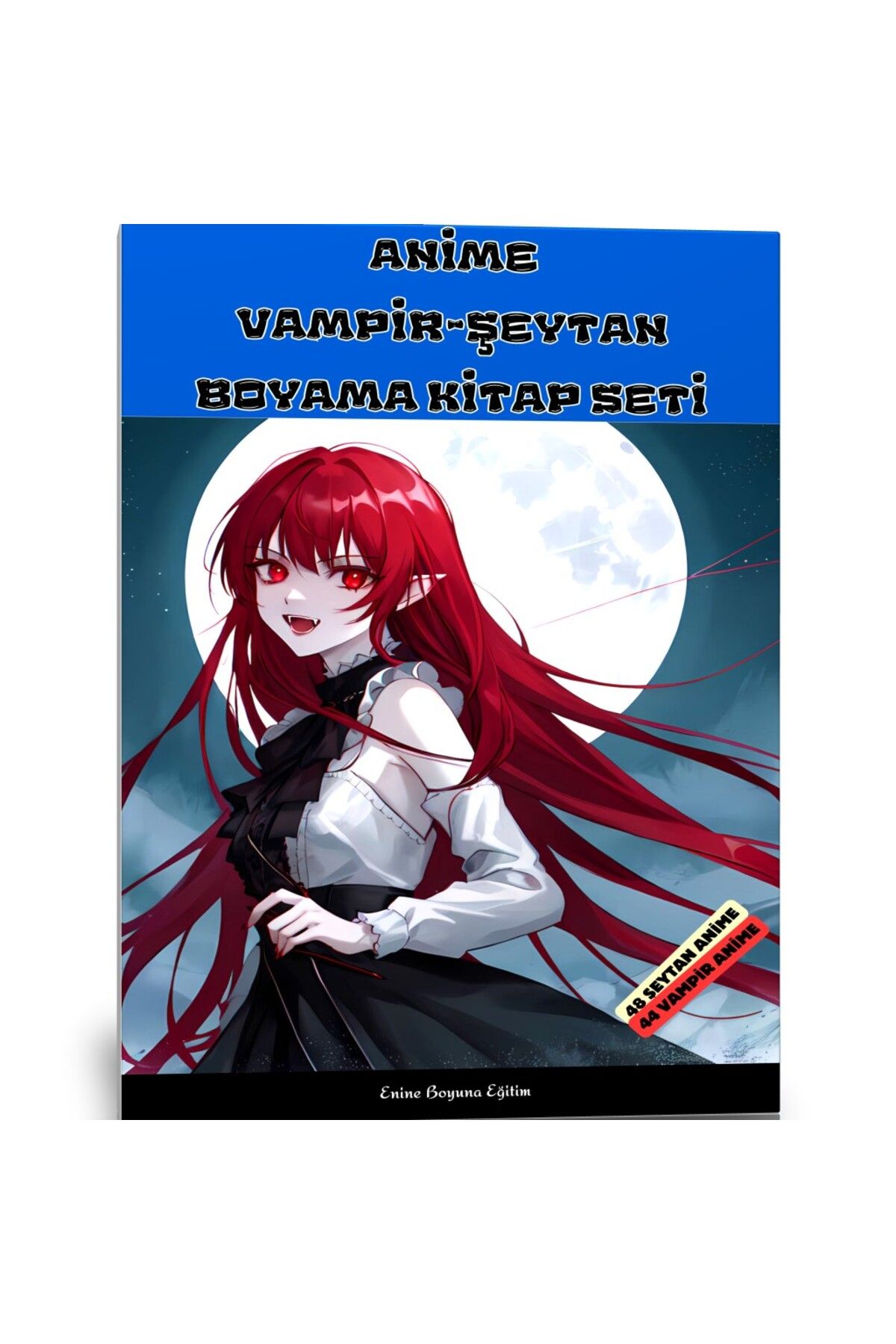 Enine Boyuna Eğitim Anime Vampir Kız – Anime Şeytan Kız Boyama Kitabı (2 Kitap)
