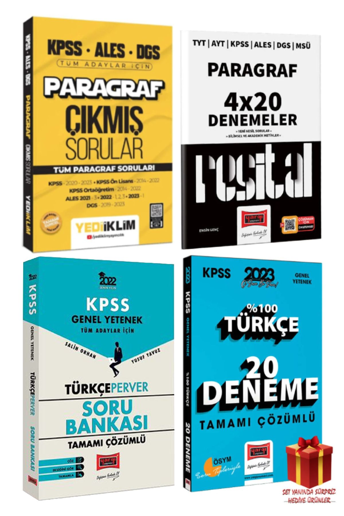 Yediiklim Yayınları 2024 KPSS Yediiklim Paragraf Çıkmış Sorular+Paragraf Deneme+Türkçe Soru Bankası+Türkçe Deneme+Hediye