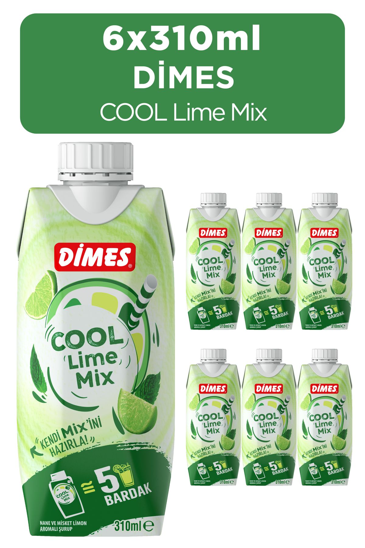 Dimes Cool Lime Mix 310 ml 6'lı Paket