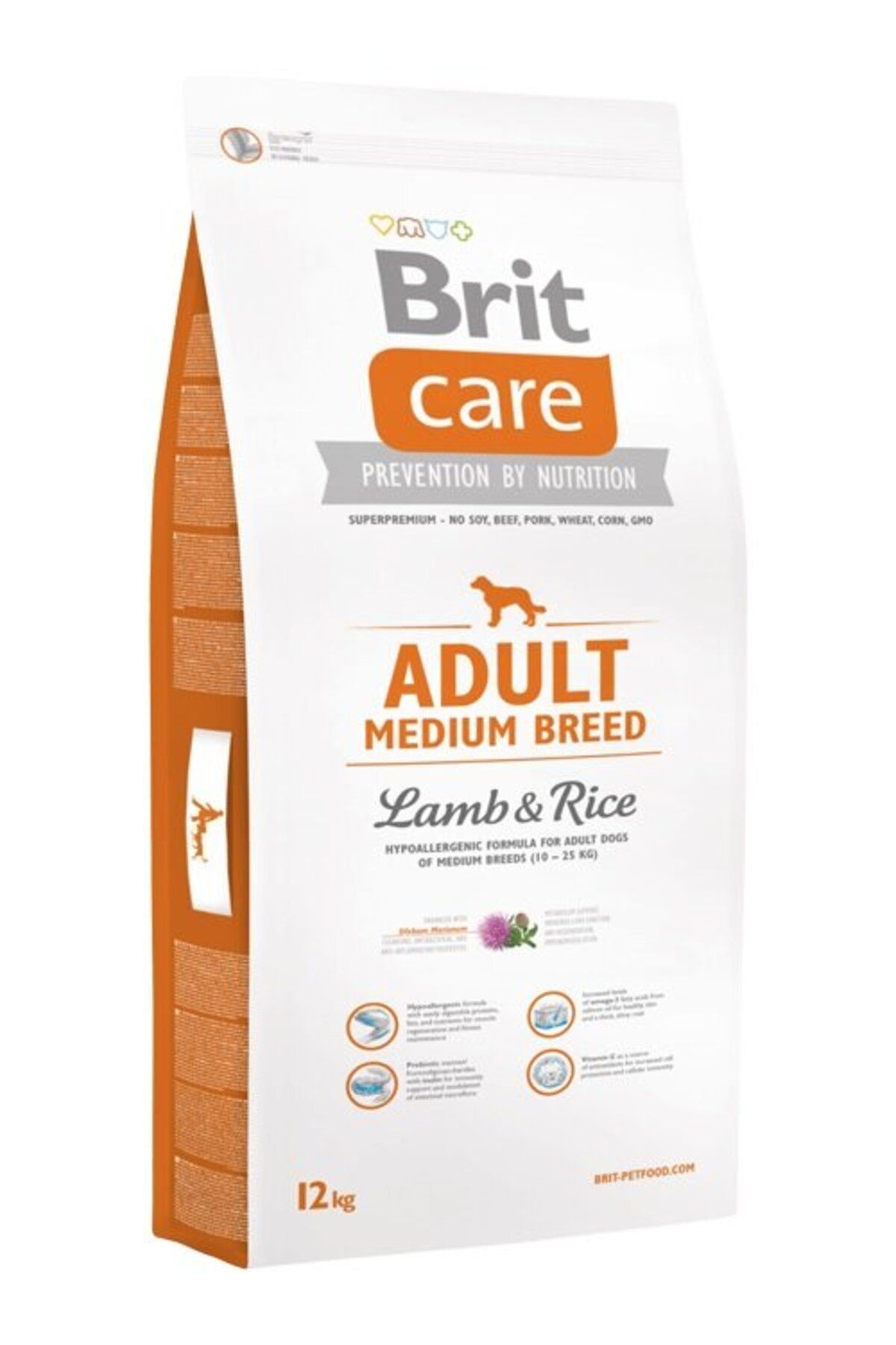 Brit Care Hipoalerjenik Kuzulu Ve Pirinçli Orta Irk Yetişkin Köpek Maması 12 Kg