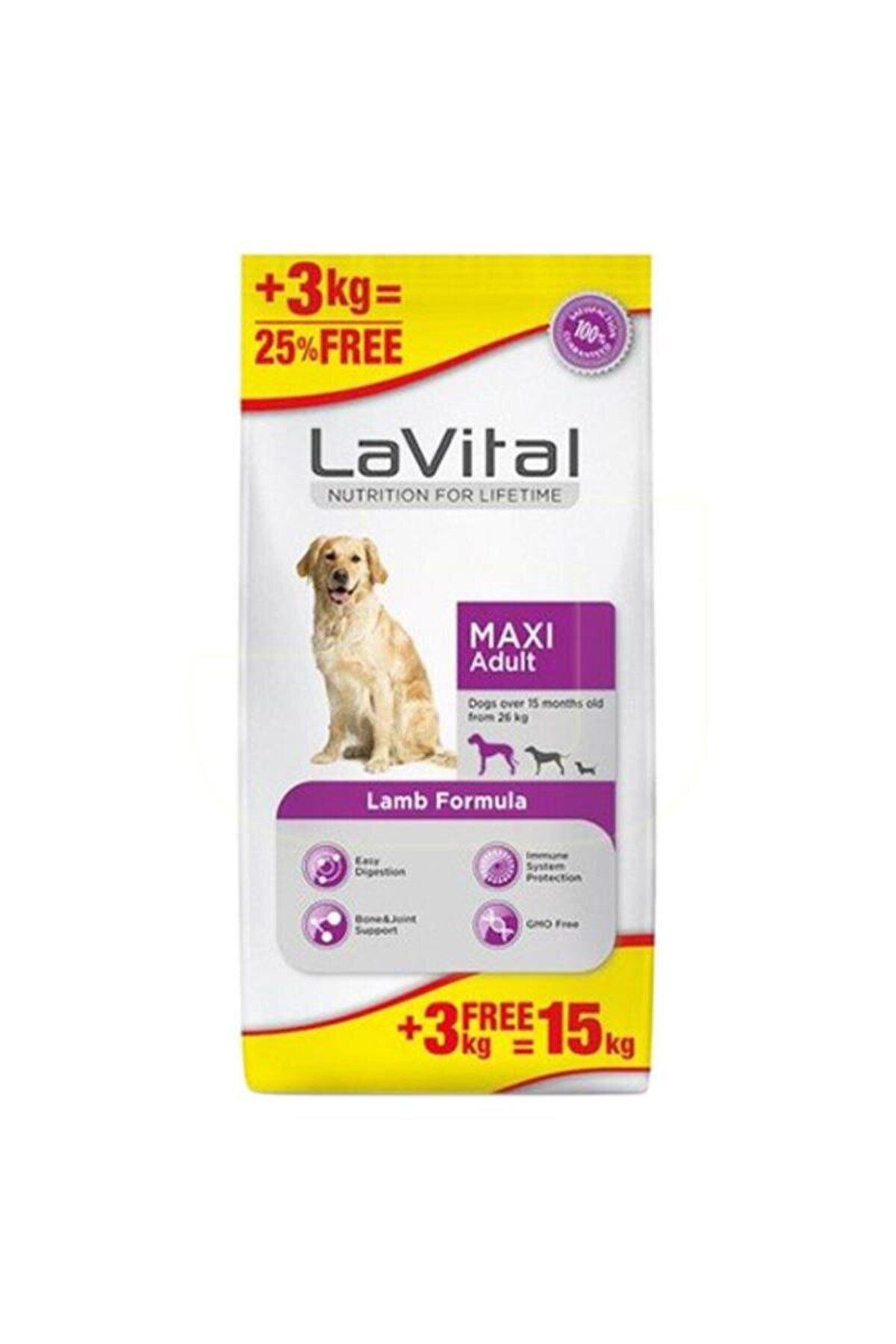 La Vital Lavital Dog Maxi Adult Lamb Kuzulu Köpek Maması 12 Kg 3 Kg
