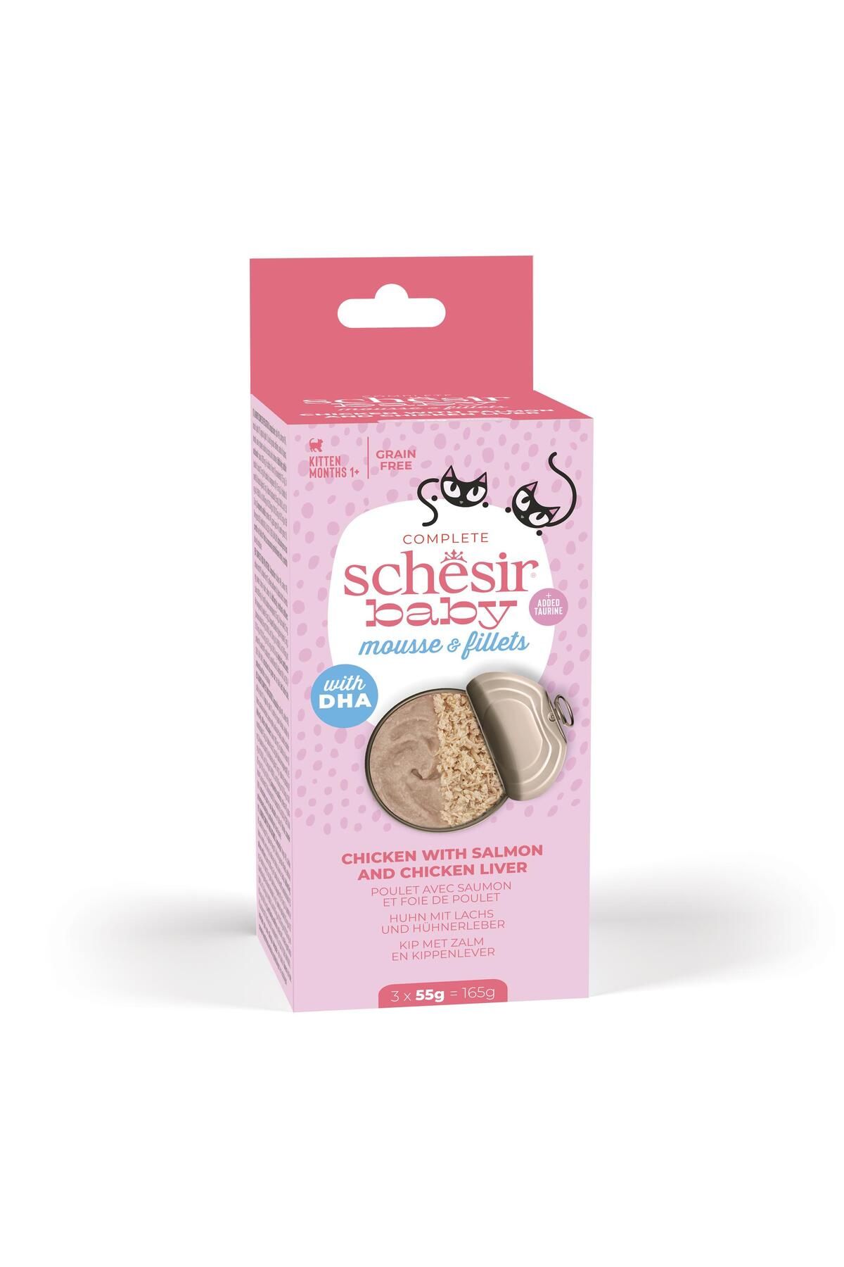 Schesir Baby Tavuk Ile Somon Ve Tavuk Karaciğeri Çift Kıvam Çeşit Paketi 3 X 55g