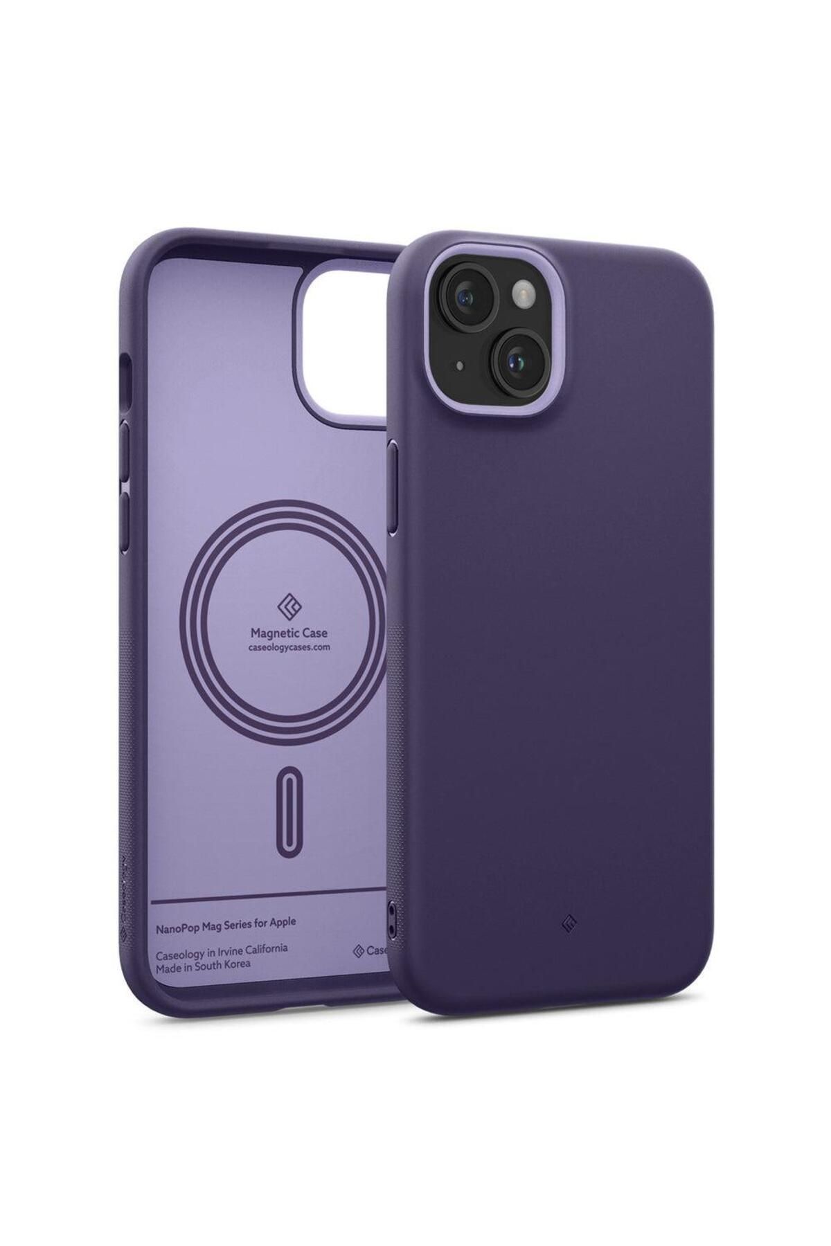 Spigen Caseology iPhone 15 Plus Kılıf Nano Pop Mag MagSafe özellikli Grape Purple - ACS06680