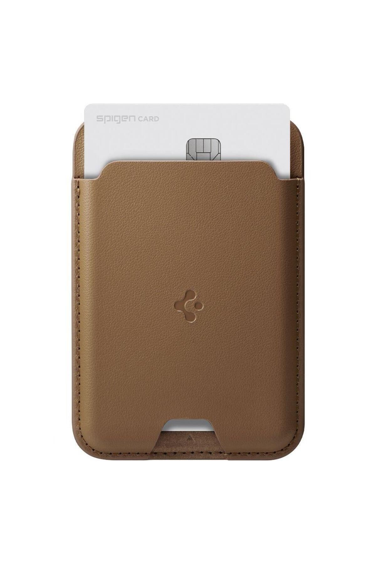 Spigen MagFit iPhone için MagSafe özellikli Kartlı Manyetik Cüzdan Valentinus Brown - AFA03854