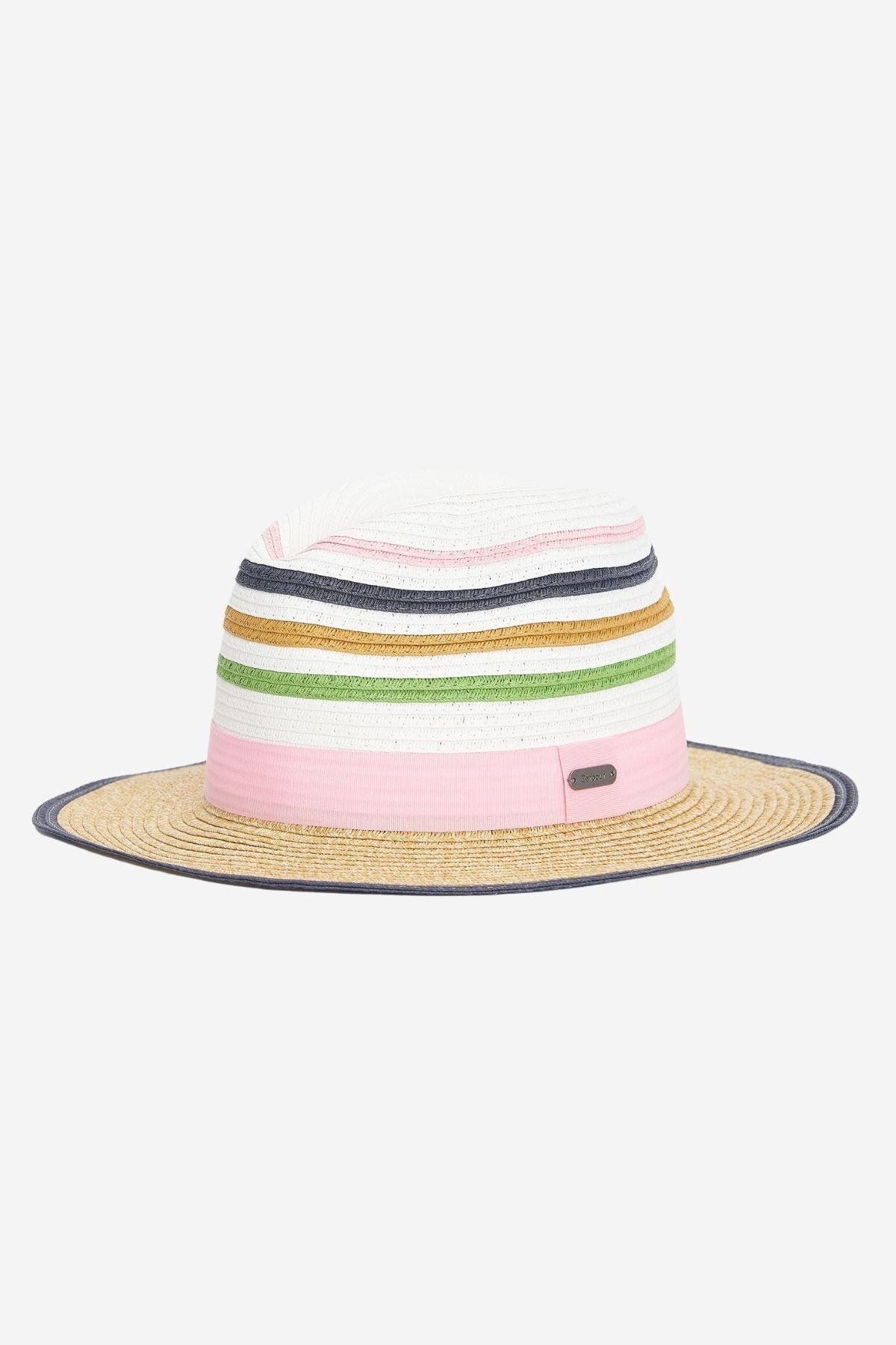 Barbour Kenmore Fedora Hasır Şapka Pı31 Shell Pink/multi