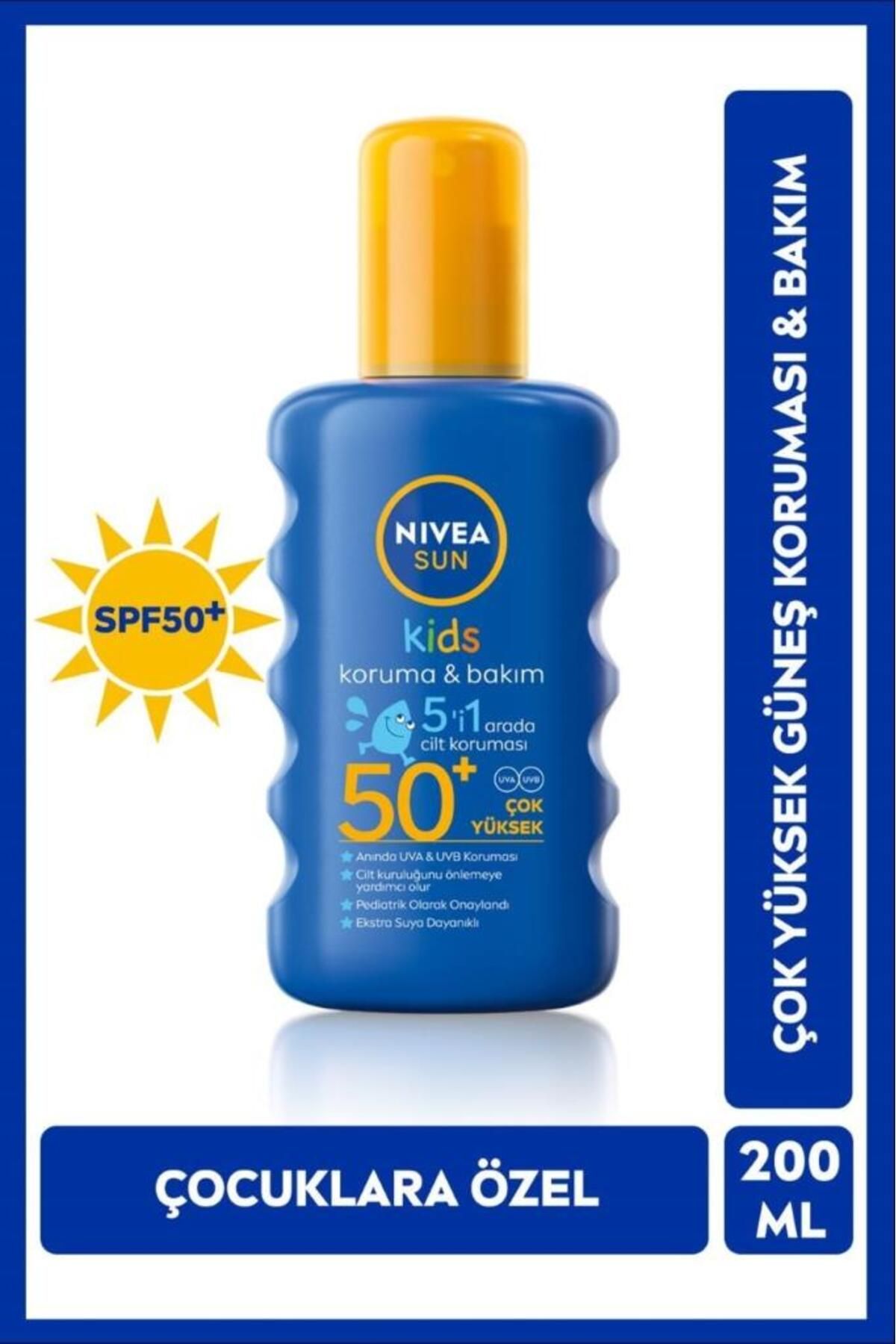 NIVEA Sun Kids Caring Sun Sprey Spf 50 Çocuklar Için Güneş Spreyi 200 ml