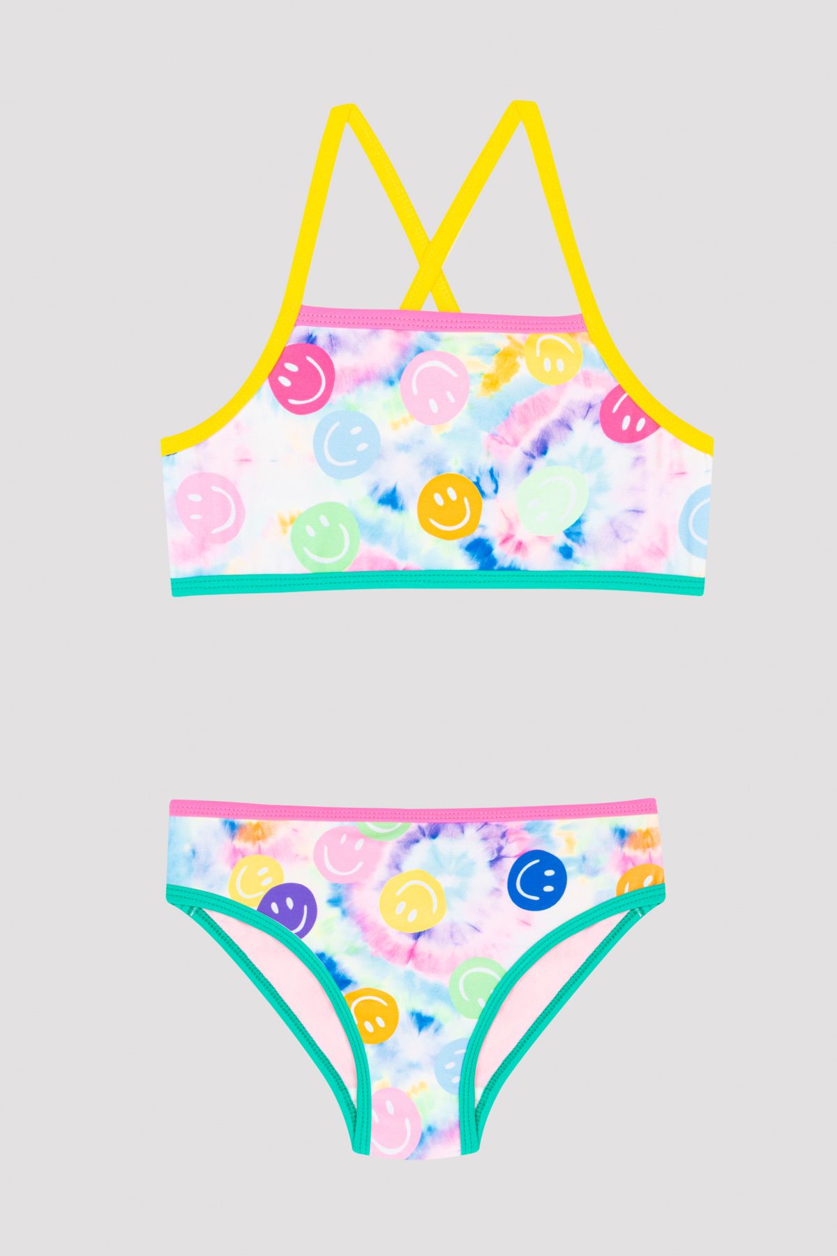 Penti Kız Çocuk Smiley Renkli Halter Bikini Takımı