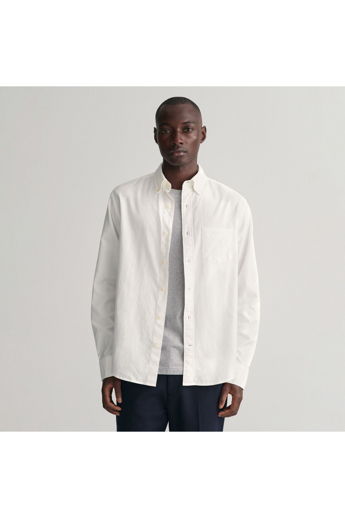 Gant Erkek Beyaz Regular Fit Düğmeli Yaka Gömlek