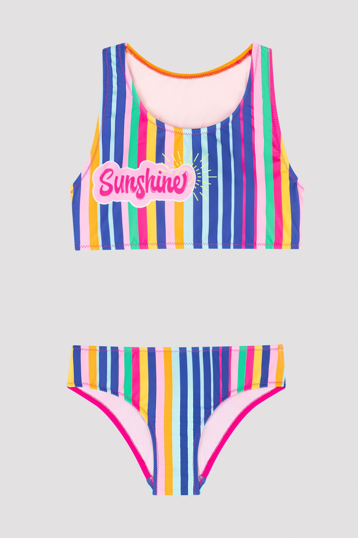 Penti Genç Kız Çizgili Renkli Halter Bikini Takımı