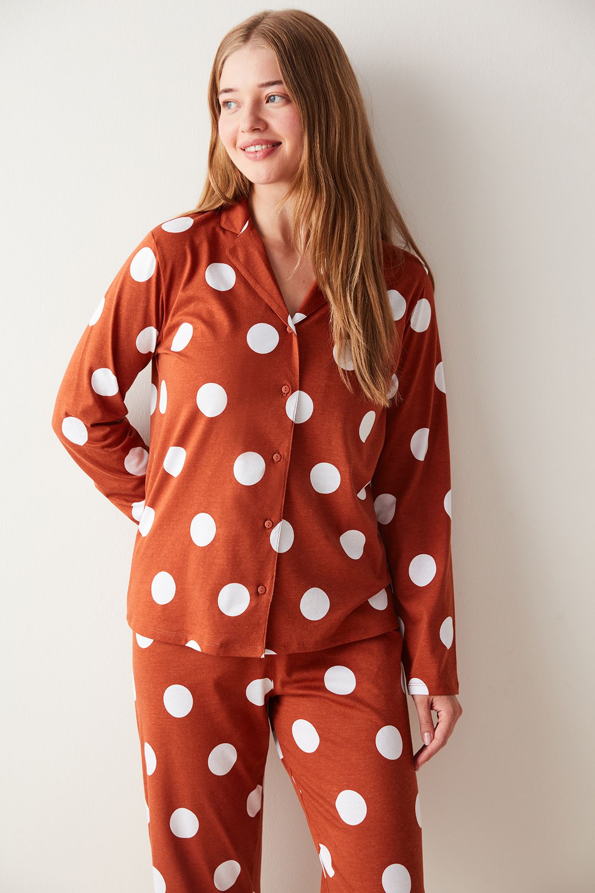 Penti Base Dotted Amber Pijama Takımı