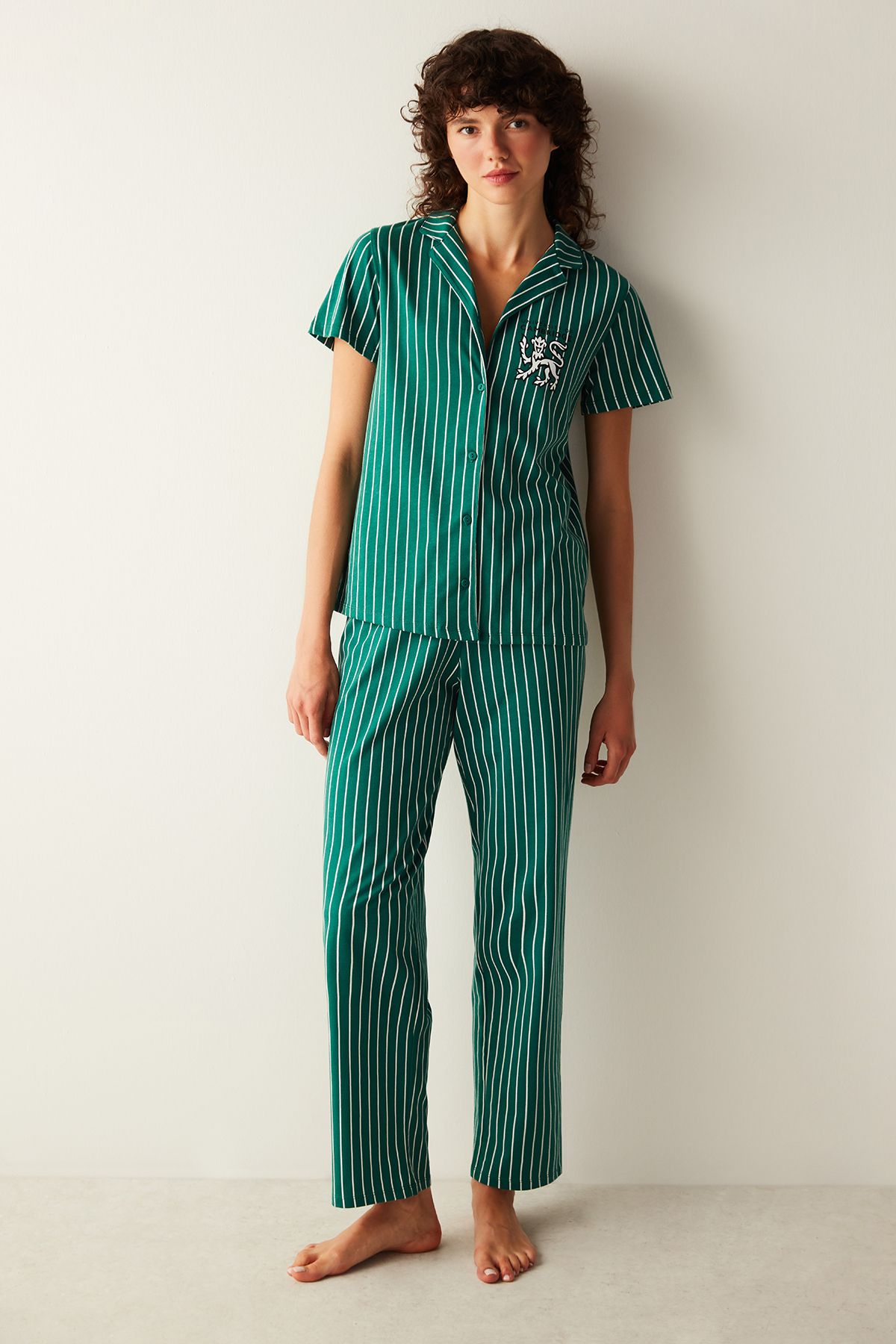 Penti Cambridge Yeşil Gömlek Pantolon Pijama Takımı -unique Koleksiyonu