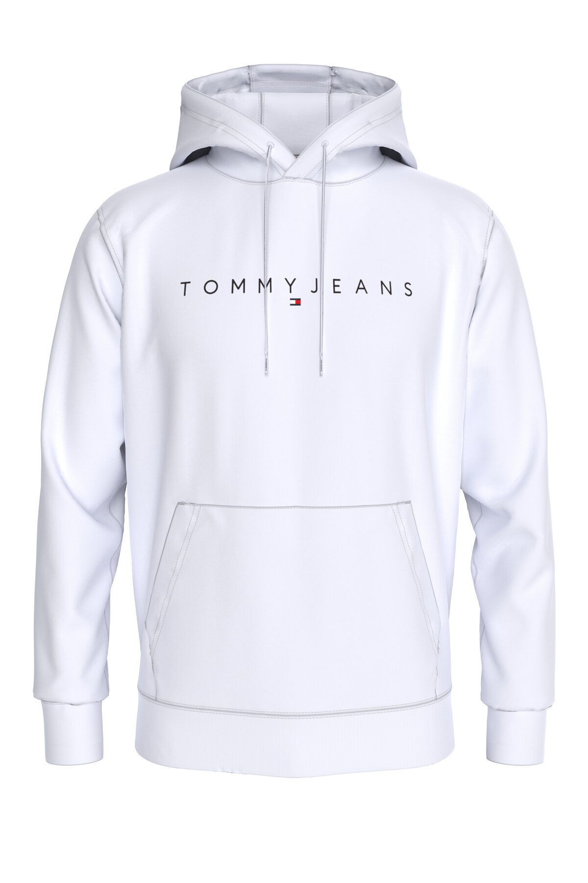 Tommy Hilfiger Erkek Marka Logolu Kapüşonlu Şık Görünüşlü Beyaz Sweatshirt Dm0dm17985-Ybr