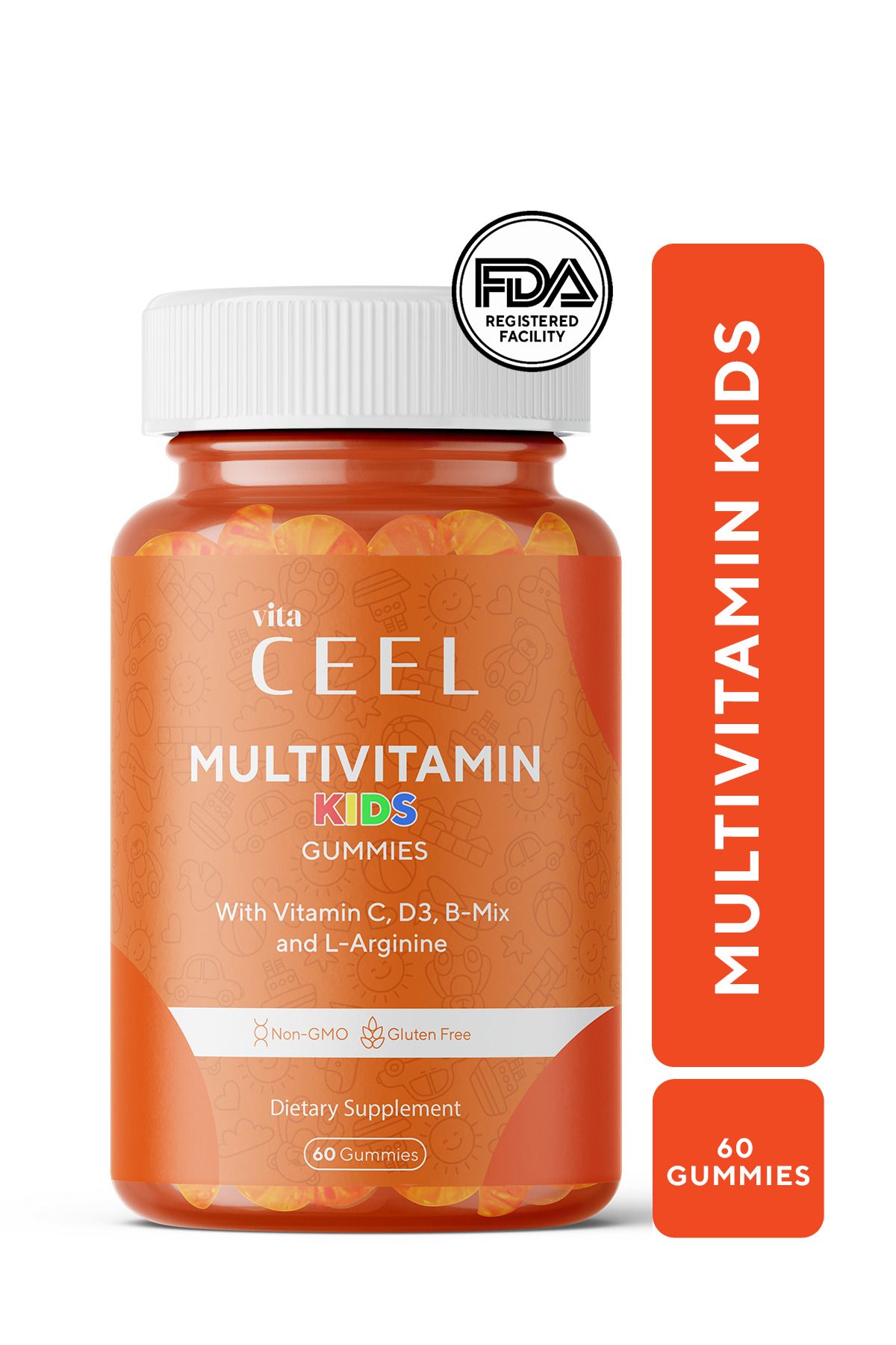 Vita Ceel Çocuklar için Gelişme Çağı Multivitamini Vitamin C, D, B Mix, L-arginine
