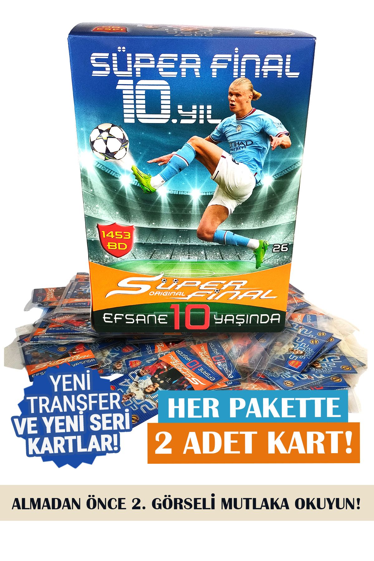 süper final 2023 Orijinal All Star Futbolcu Kartı 70 Adet (35 PAKET,HER PAKETTE 2 ADET OYUN KARTI)