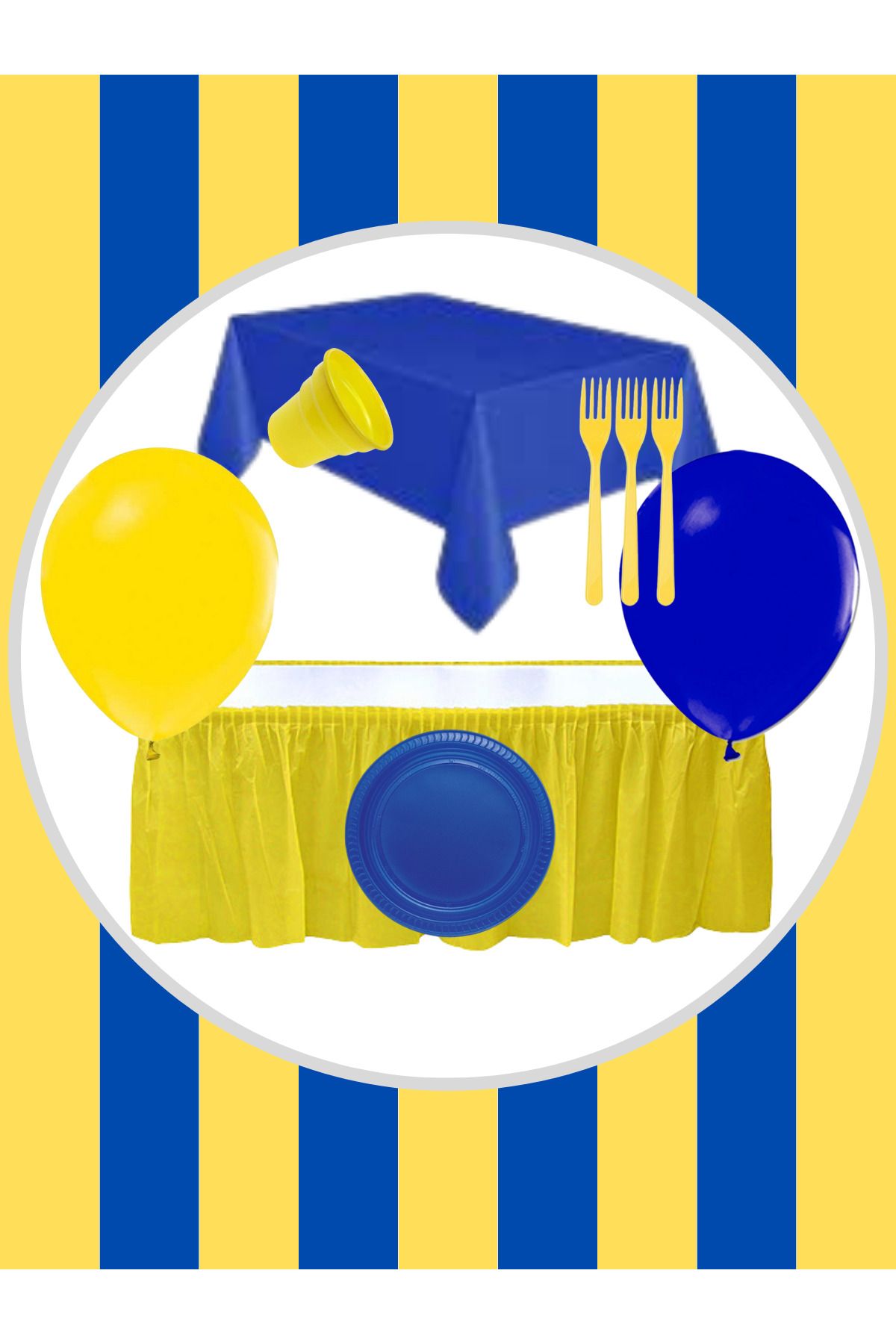 partibaskı doğum günü set - masa eteği - masa örtüsü - balon - bardak - tabak - çatal