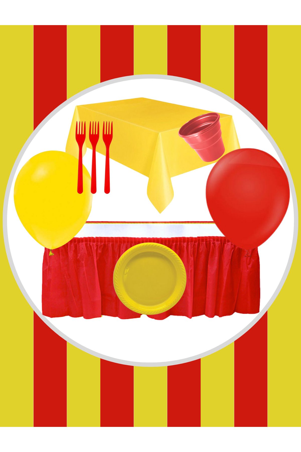 partibaskı taraftar doğum günü set - masa eteği - masa örtüsü - balon - bardak - tabak - çatal