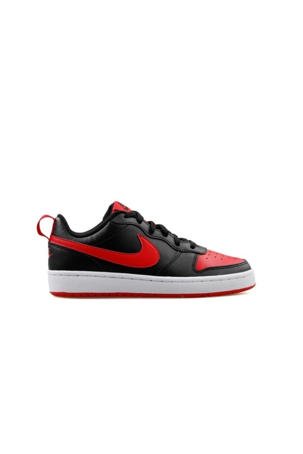 Nike Court Borough Low 2 (GS) Kadın Günlük Spor Ayakkabı Bq5448-007-siyah-krmz