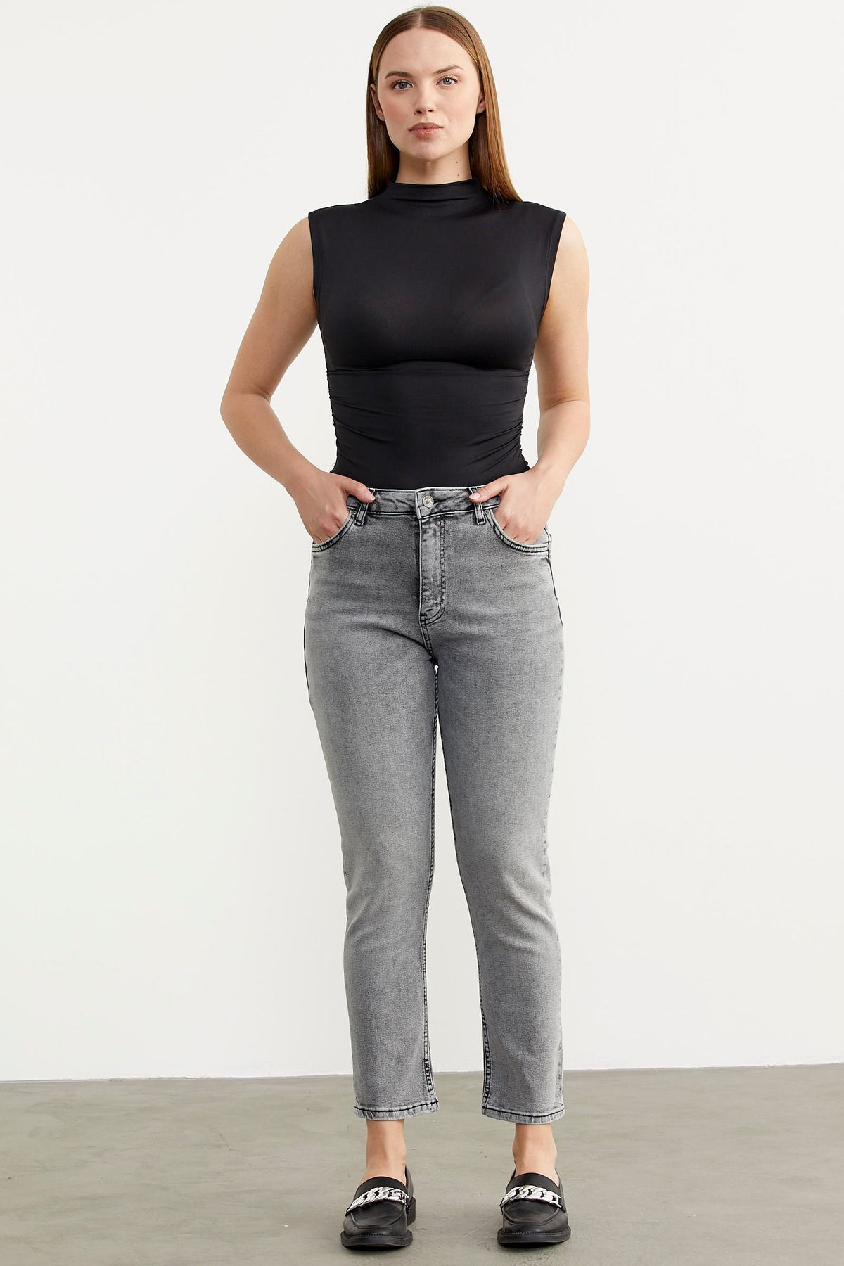 Sementa Straight Comfort Fit Jean Pantolon - Açık Gri