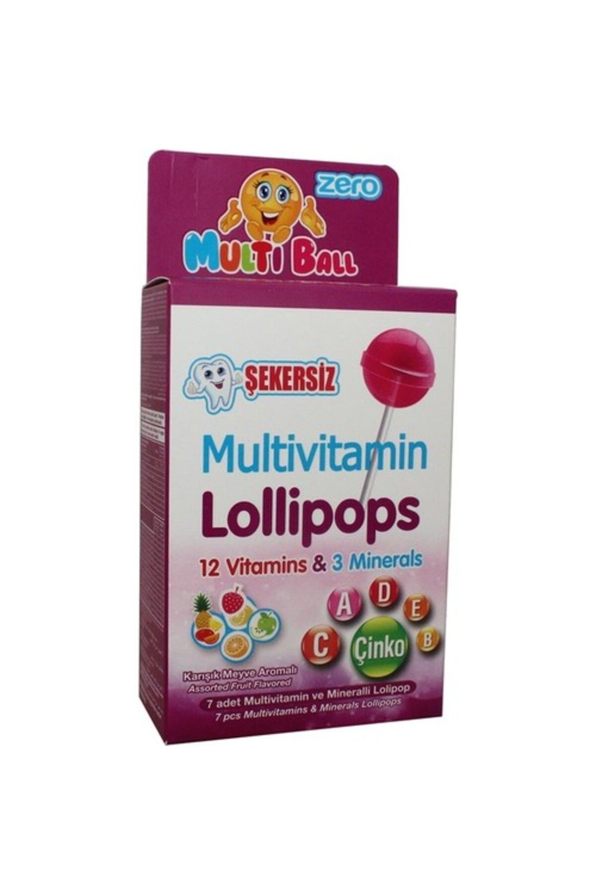 Multiball Şekersiz Multivatamin Lolipops