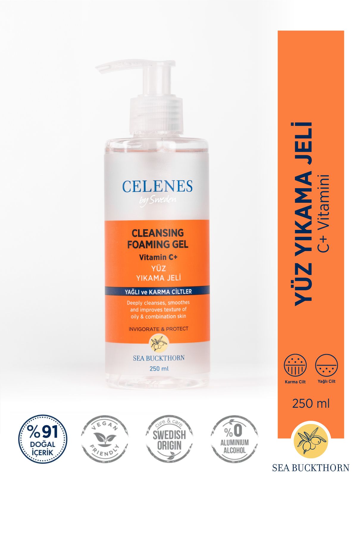 Celenes by Sweden Sea Buckthorn Temizleme Jeli 250ml Yaglı/karma