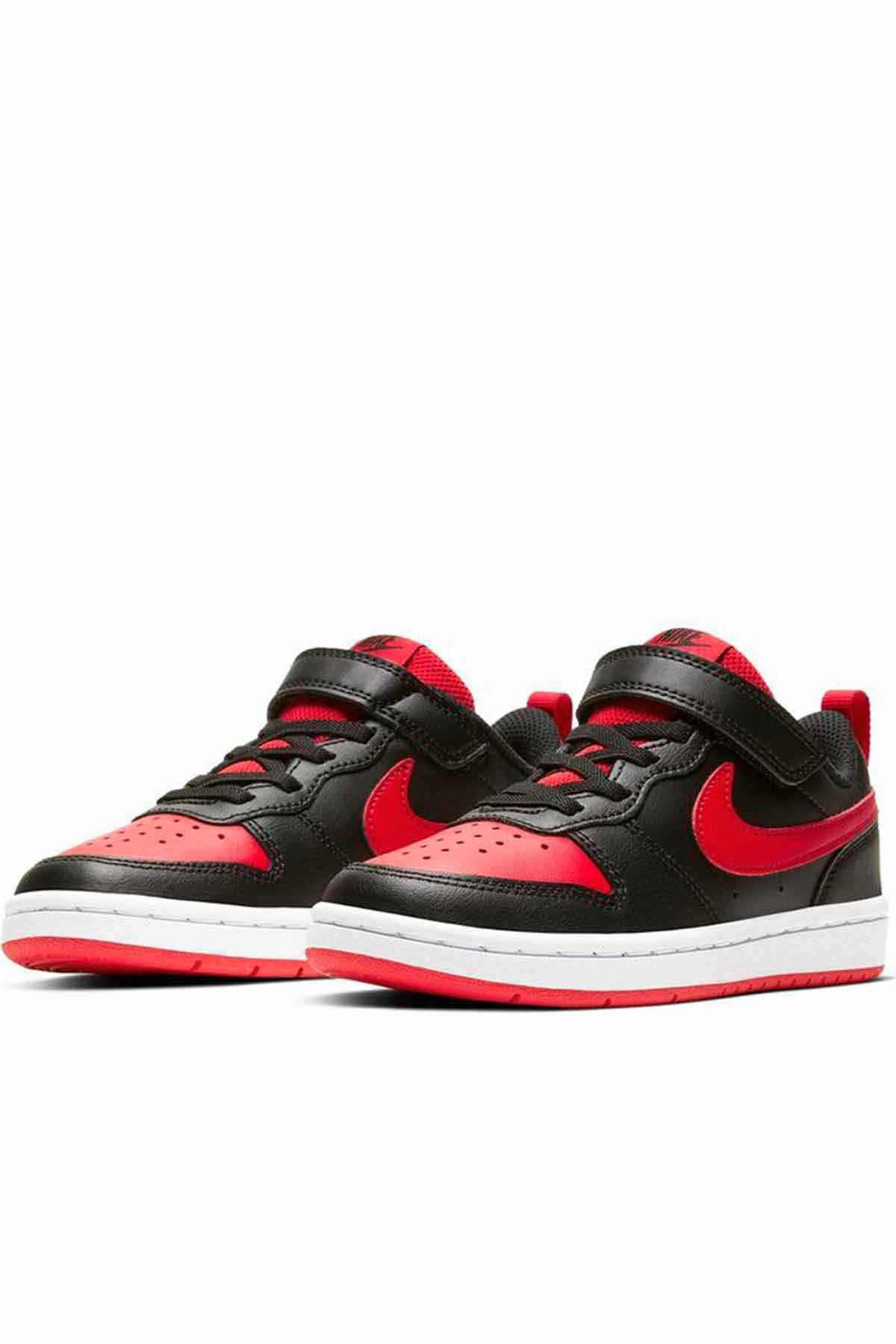 Nike Court Borough Low 2 (PSV) Çocuk Günlük Spor Ayakkabı Bq5451-007-siyah-krmz