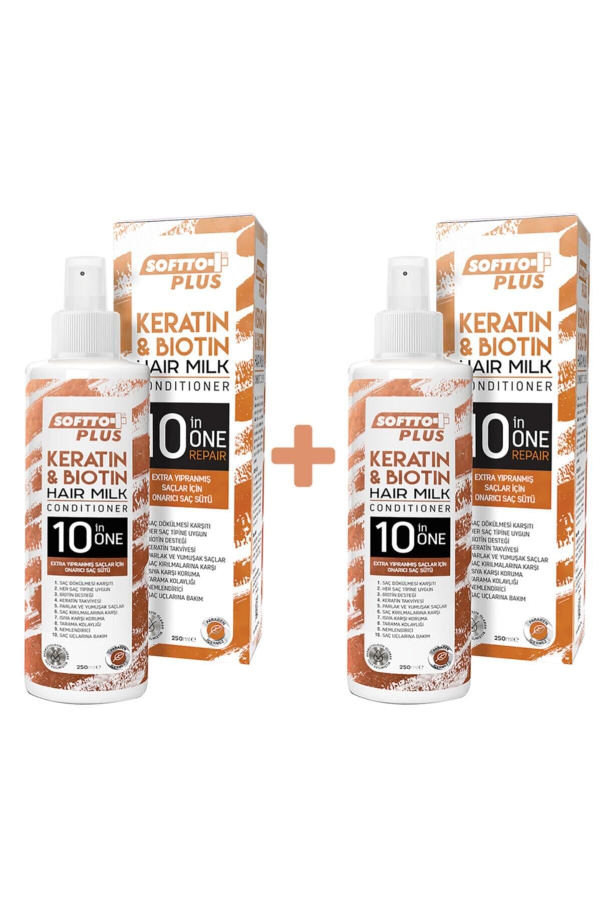 Softto Plus 2'li Onarıcı Keratin & Biotin Saç Bakım Sütü 250 Ml+250 Ml - Hair Care Milk