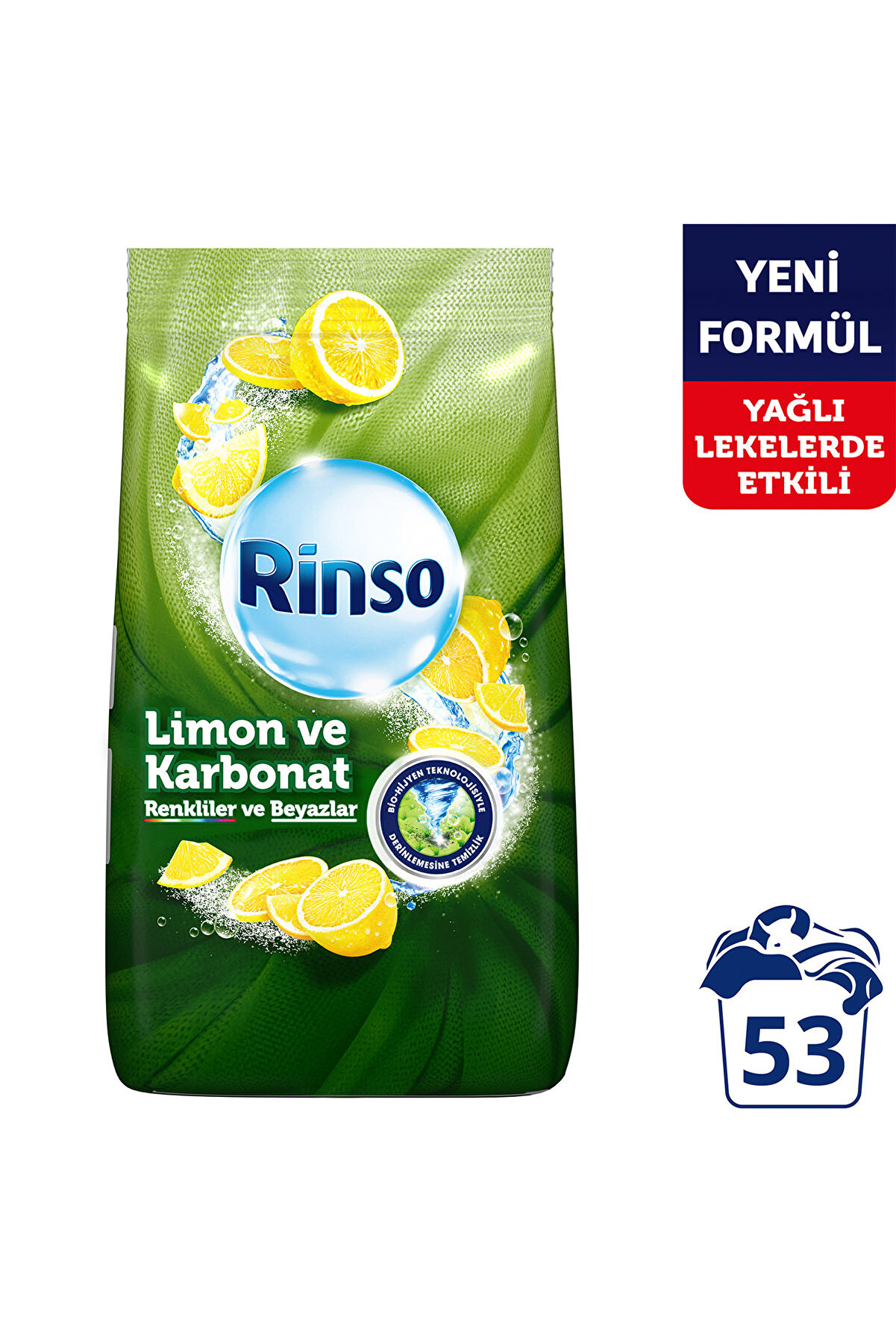 Rinso Toz Deterjan Limon Karbonat Renkliler Ve Beyazlar Için Derinlemesine Temizlik 8 Kg
