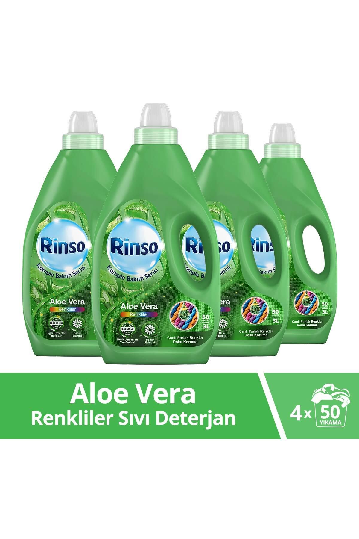 Rinso Sıvı Deterjan Aloe Vera Renkiler 3lt 4 Adet