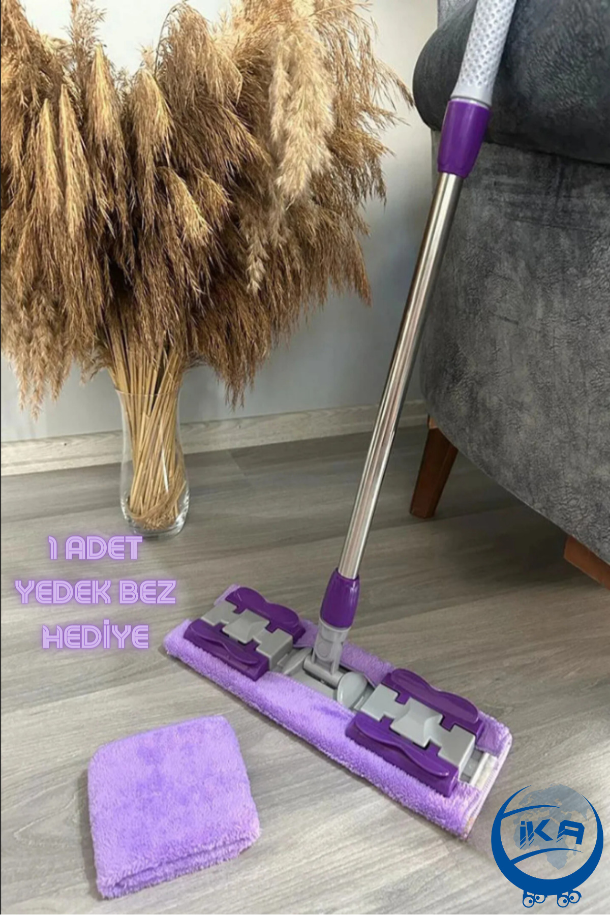 BlackBird Home Yer Mopu Fayans Duvar Yüzey Temizlik Mikrofiber Mandallı