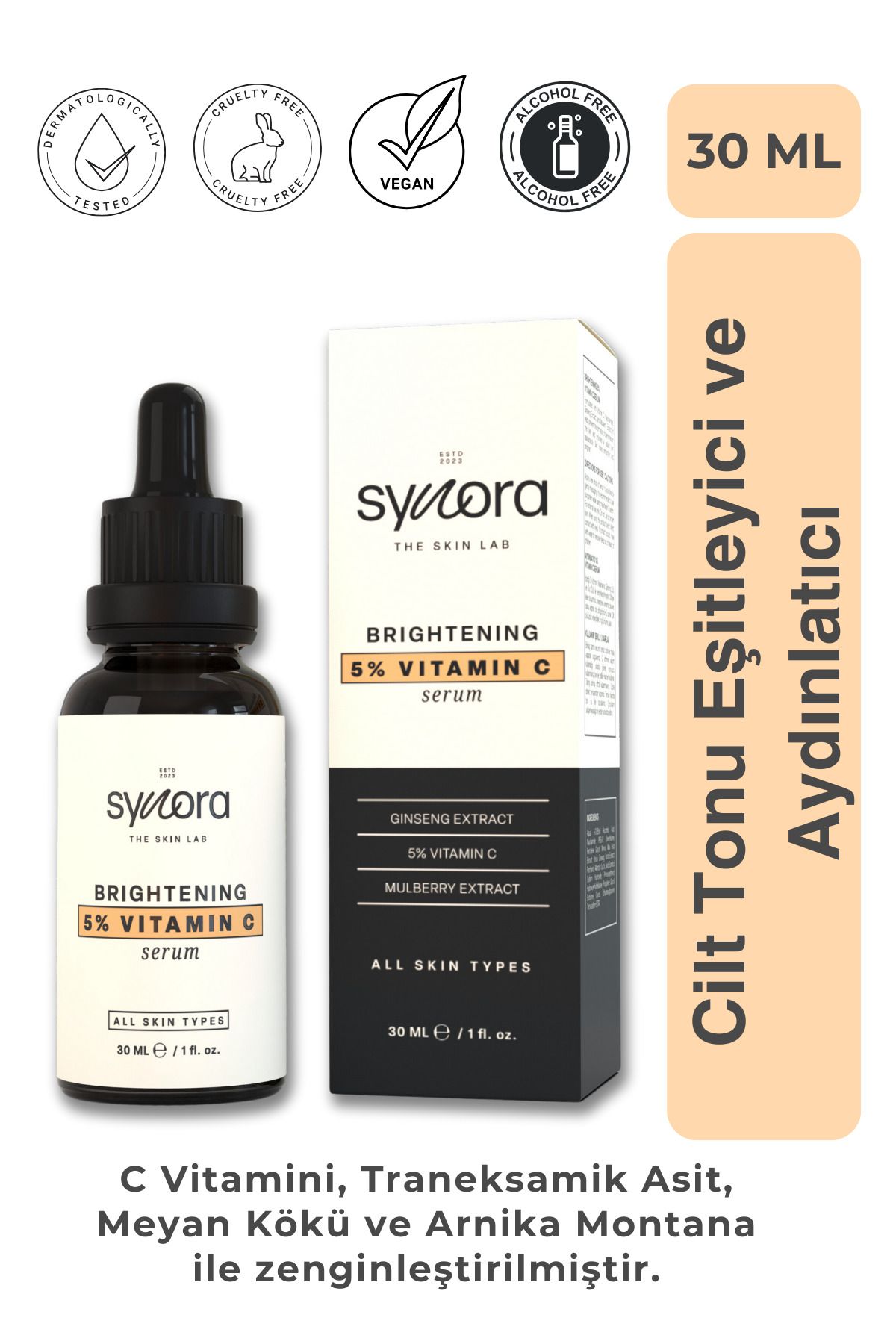 Synora Cilt Tonu Eşitleyici, Aydınlatıcı C Vitamini Serum