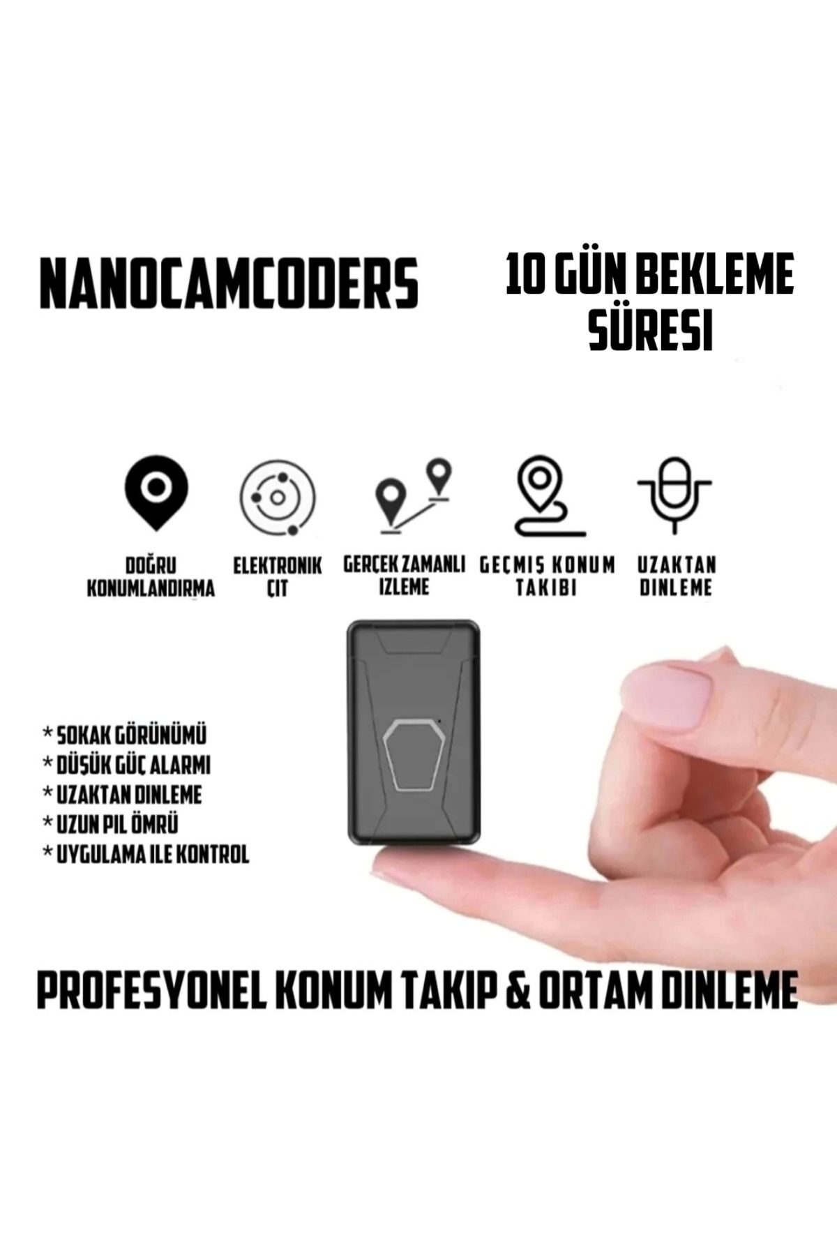 Nanocamcoders 1k Mini Simkartlı Uzak Dinle Ses Mikro Konum Takip Araba Ev Gizli ( Kamera Değildir ) Loc89