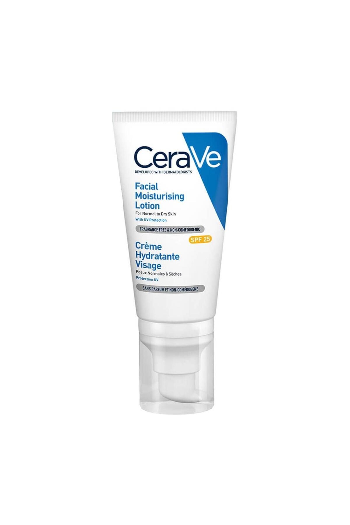 CeraVe Nemlendirici Yüz Kremi Normal ve Kuru Ciltler Güneş Koruması İçeren 52 ml 3337875597487