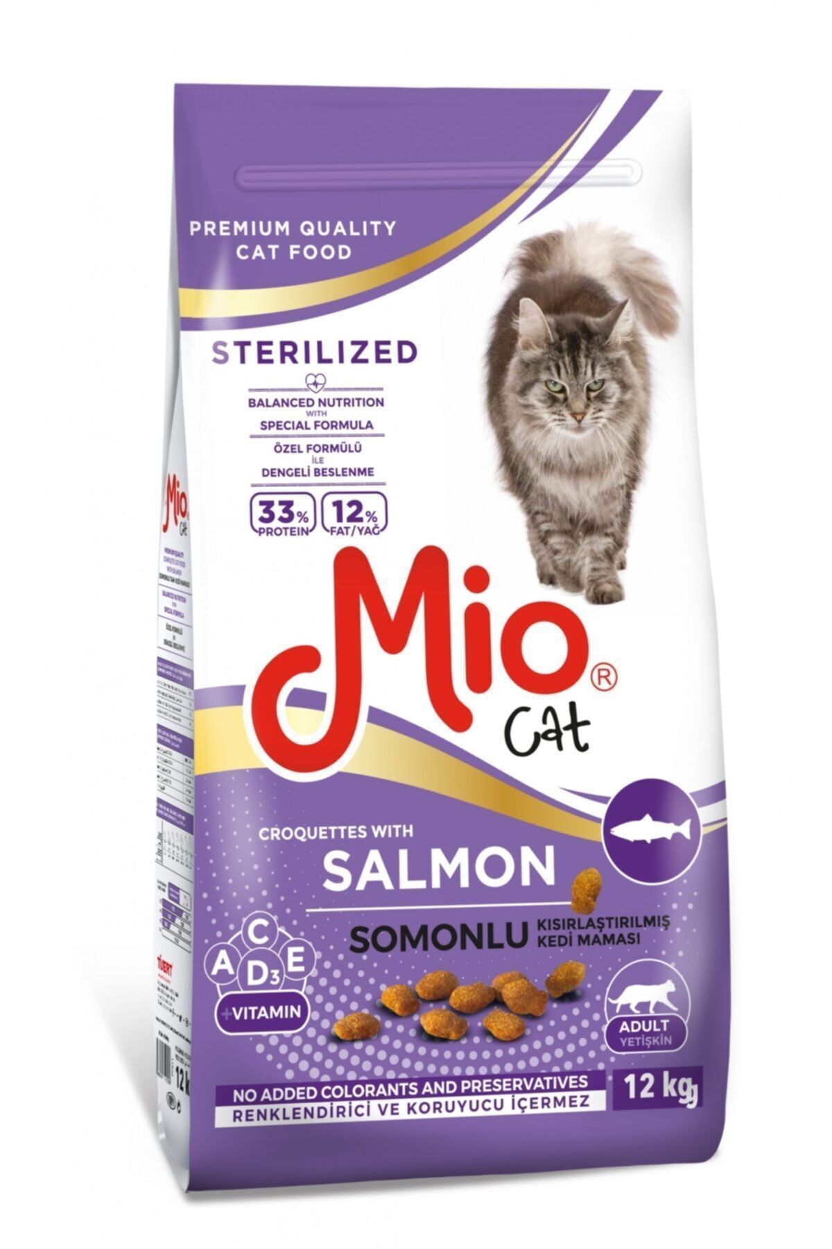 Mio Mio Somonlu Kısırlaştırılmış Kedi Maması 12 Kg