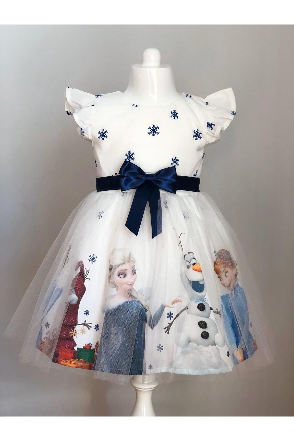 Buse&Eylül Bebe Elsa Karlar Kraliçesi Kız Çocuk Elbisesi