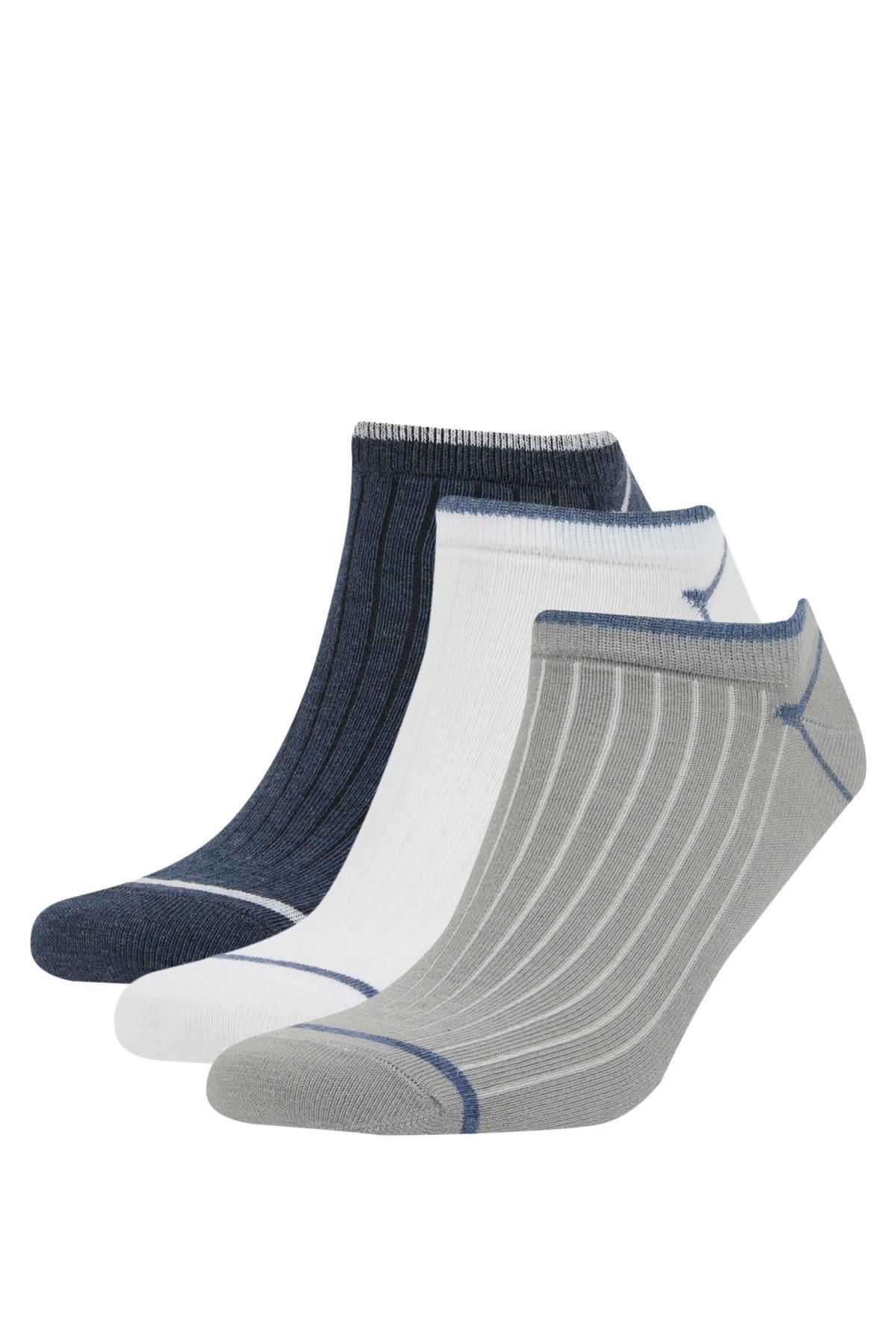 Defacto Erkek 3lü Pamuklu Patik Çorap C0114AXNS